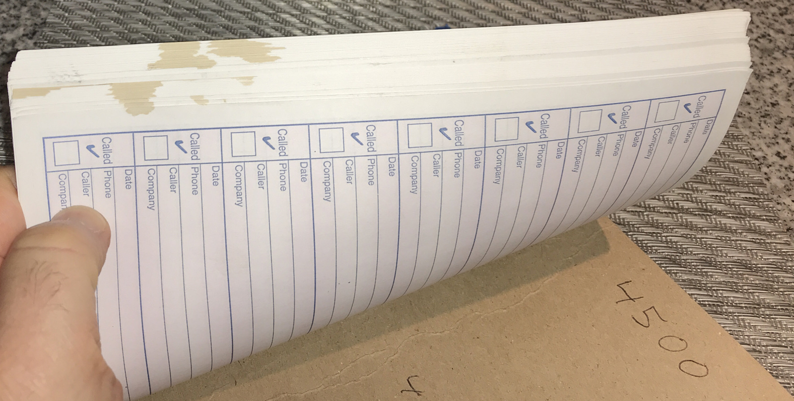 Adams Voice Mail Log Book 960 Messages 8 1/4” X 8 1/2” #S8796