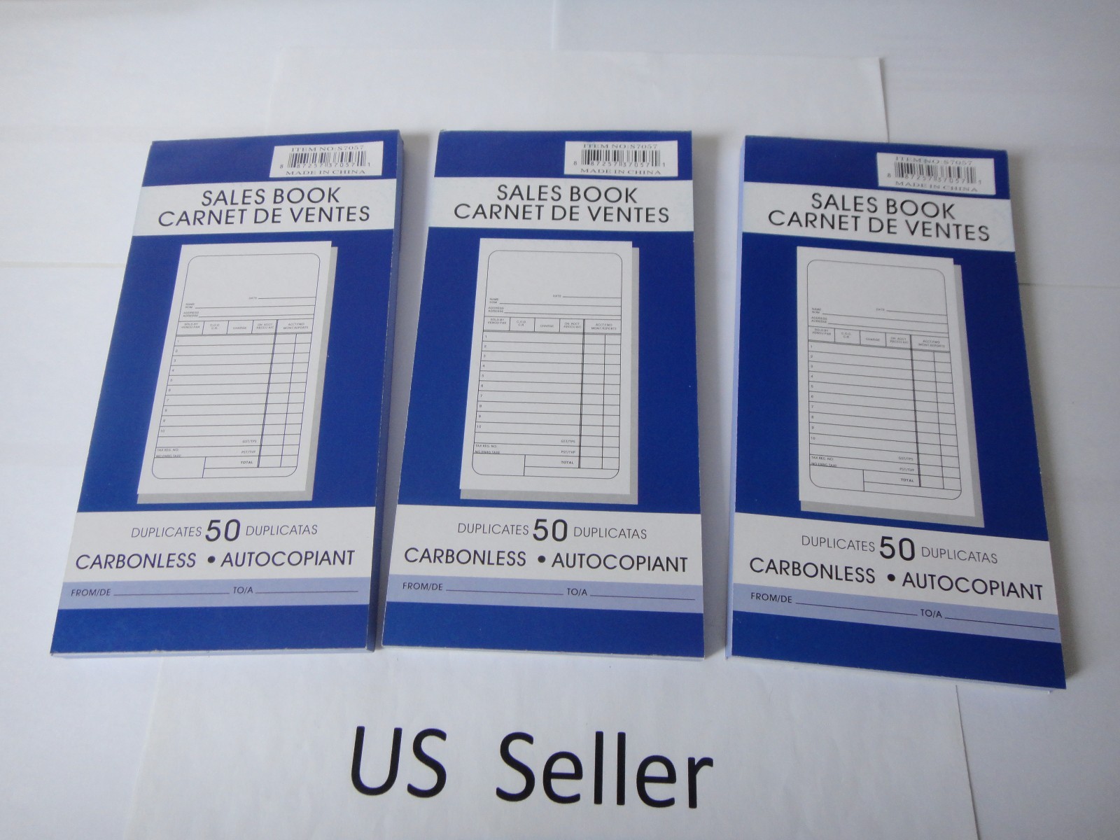 Sales Book Order Receipt Invoice Duplicate Carbonless 50 sets 3.30 x 6.80″ USA