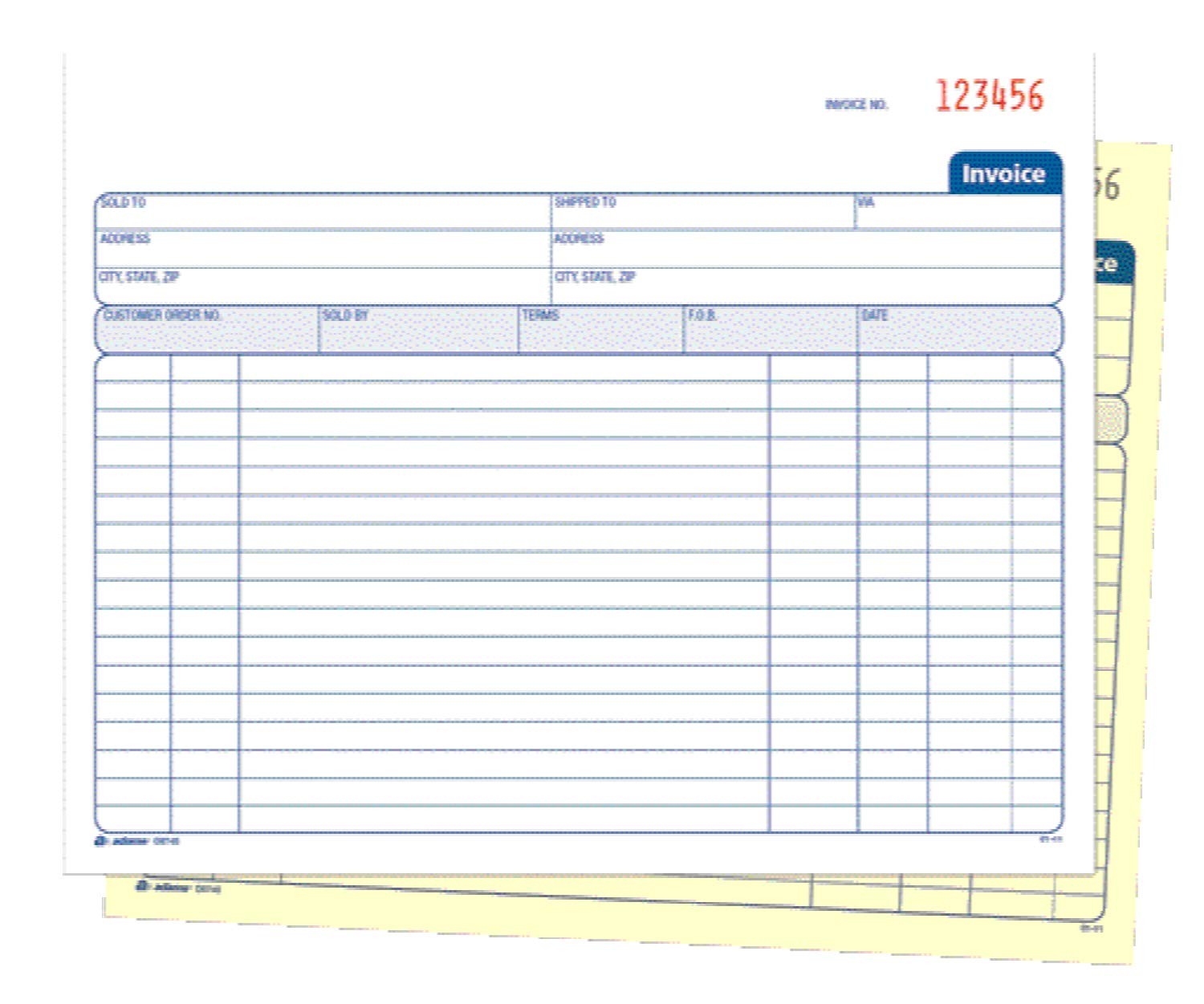Adams Invoice Book, 2 Part, Carbonless, 50 Count (Pack of 1), White/Canary