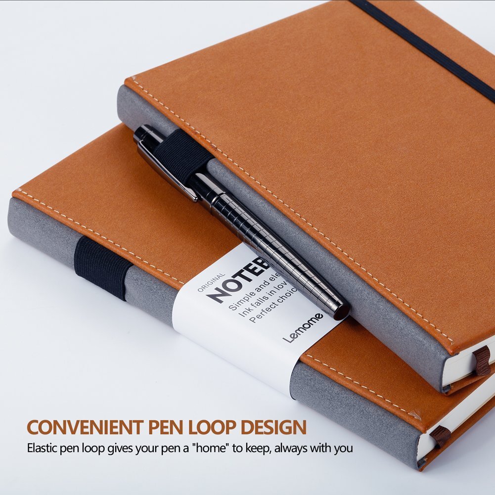 Lemome Grid Paper Notebook Hardcover Classic Notebook with Pen Holder – Page …