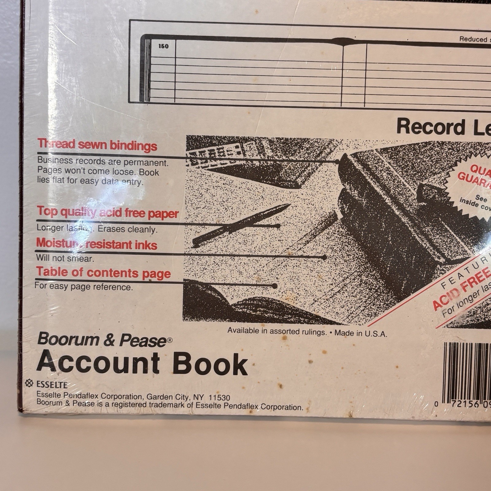 Vintage Sealed Boorum & Pease Columnar Acctg Book Record Rule Black Cover 150 Pg