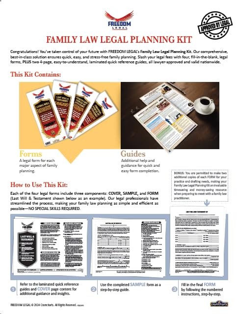 Family Legal Forms Kit – Will, Living Will, Health Proxy & POA Docs
