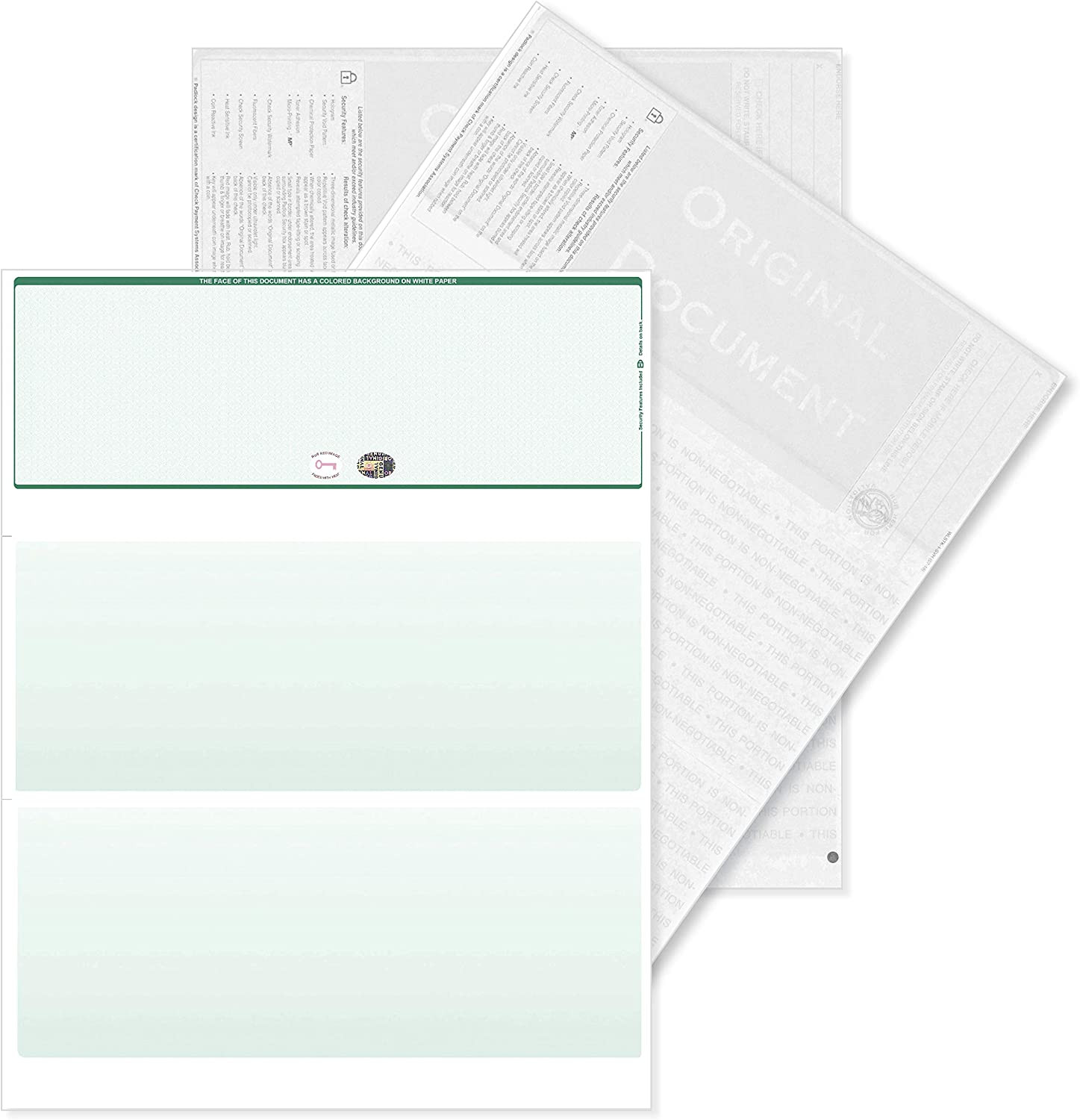 250-Pack Blank Hologram Top Computer Checks Laser Check with Perforated Vouchers