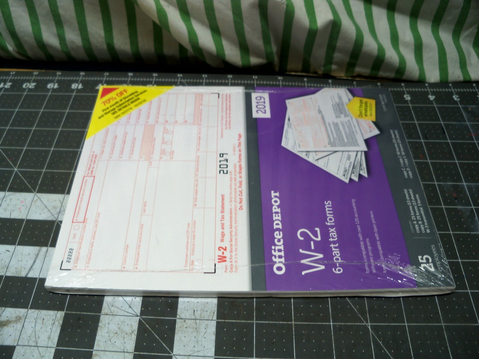 Office Depot W-2 Inkjet/Laser Tax Forms 2019 Tax Year 6-Part, 25-PK Staples W2