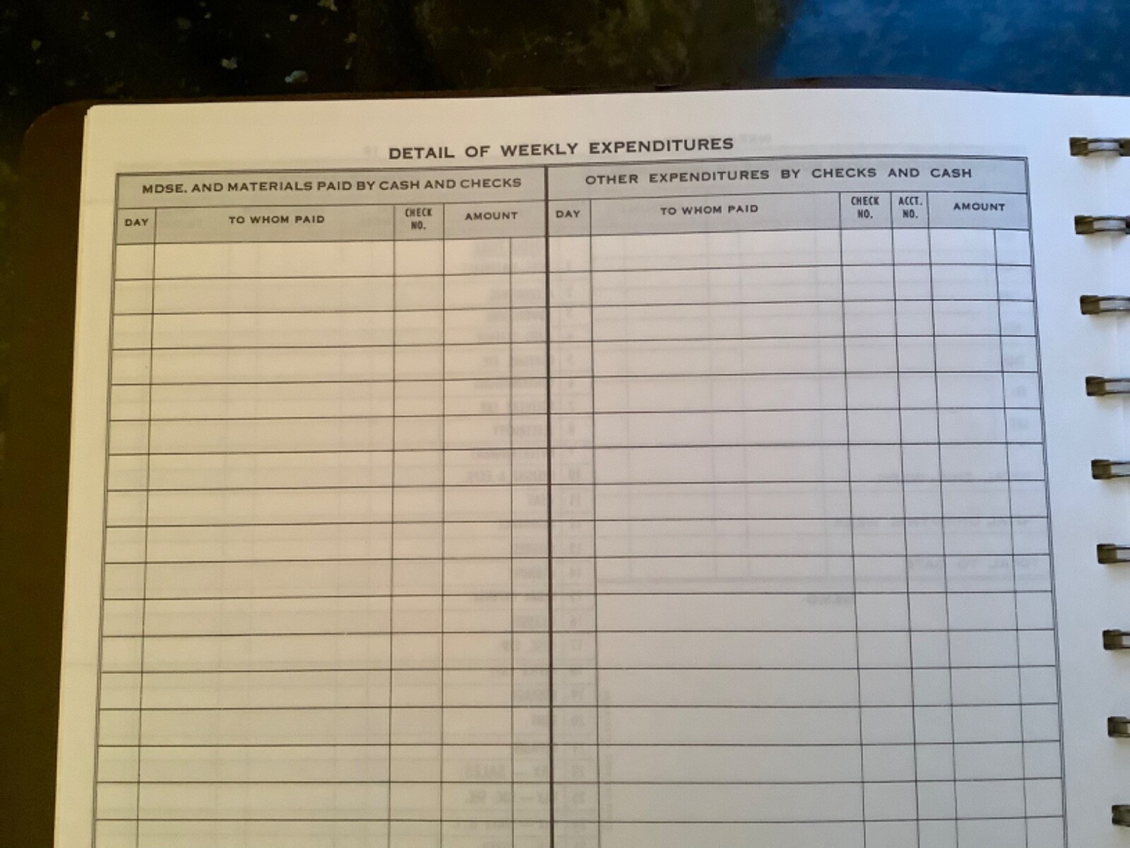 Vintage Dome Simplified Weekly Bookkeeping Record No 600 Unused Ledger Accounts