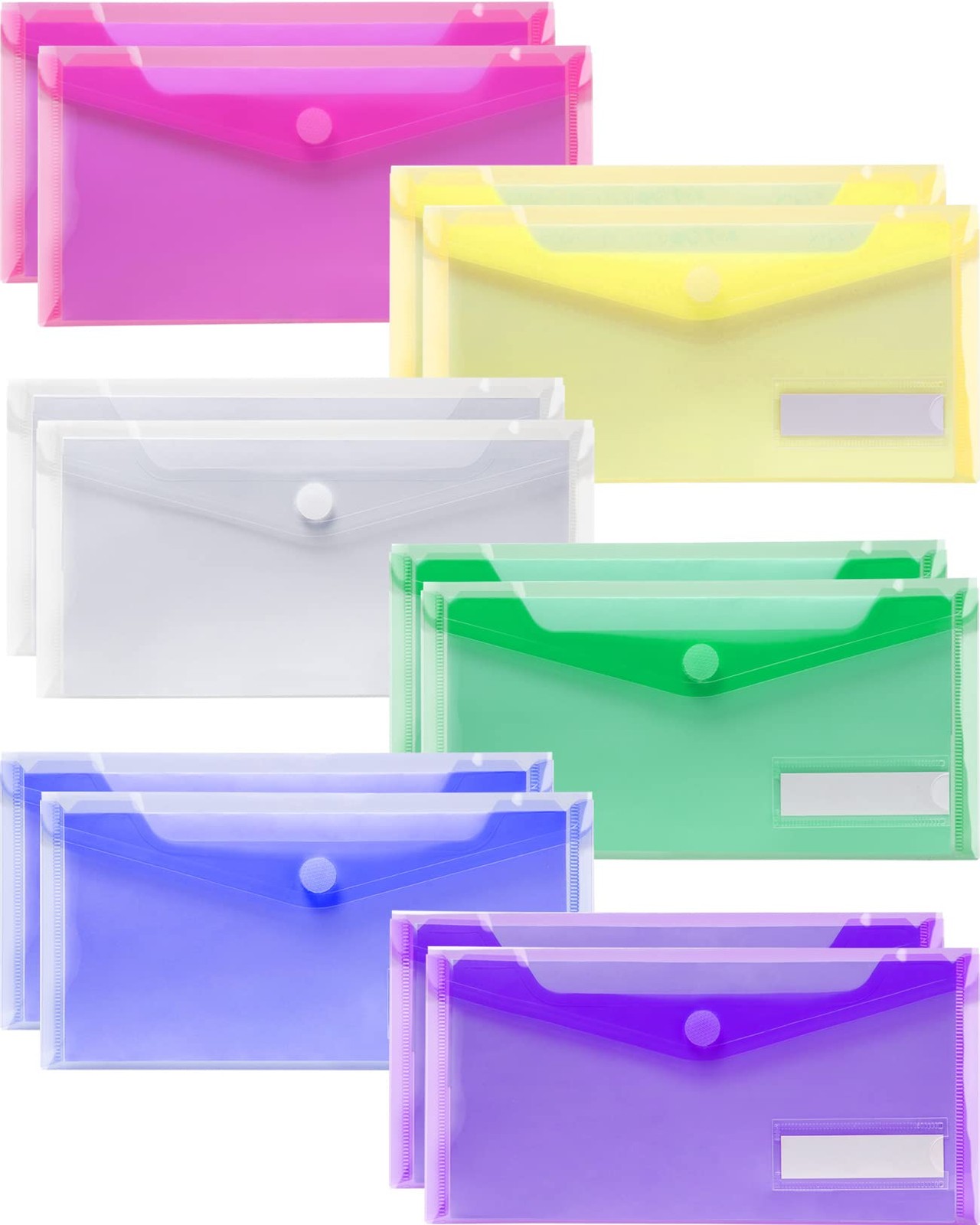 Sooez Small Plastic 9.4”L× 4.7”W, Blue, Green, Yellow, Purple, Pink, Clear