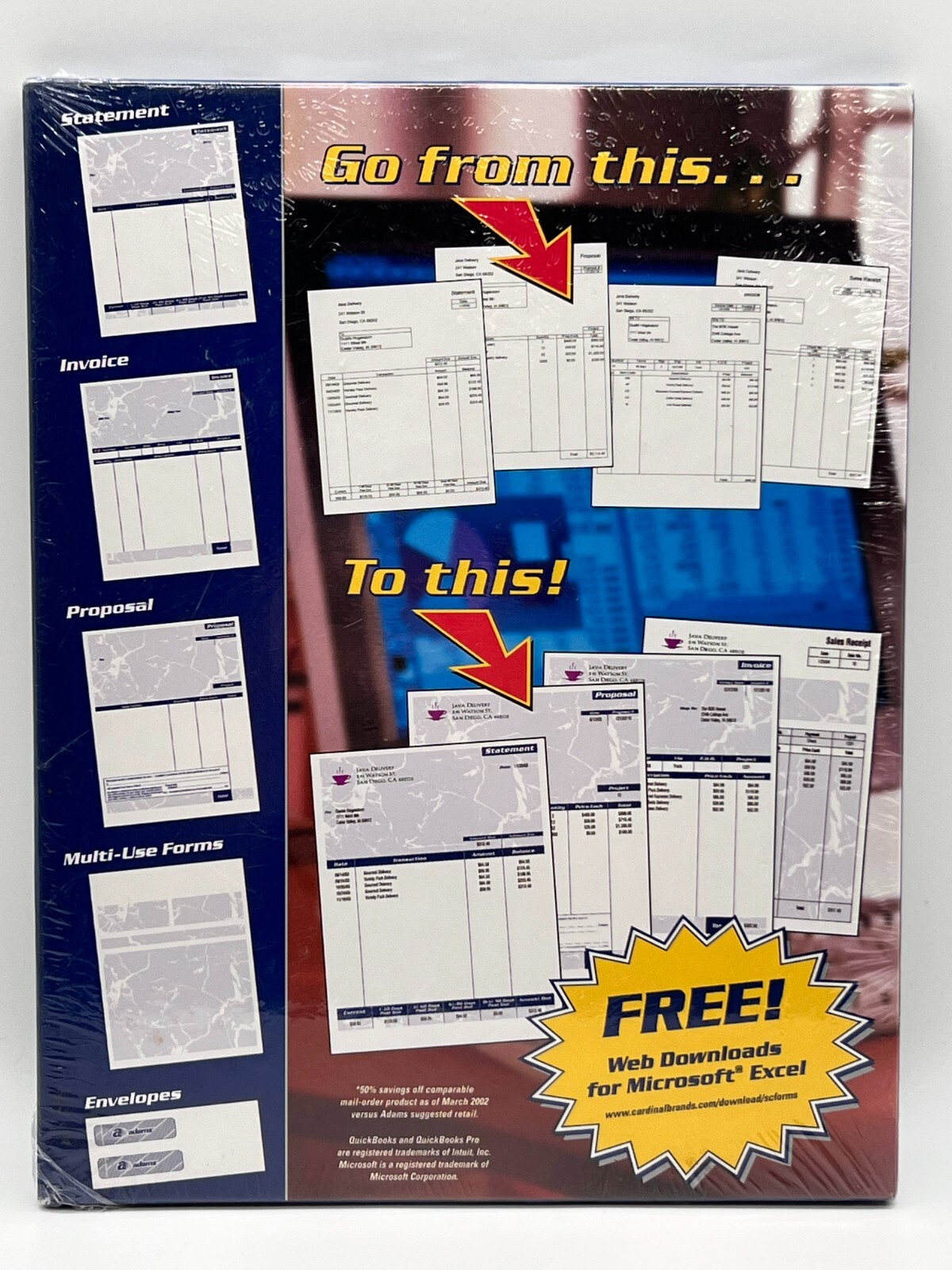 ADAMS Inkjet/Laser Product Invoice 100 Sheets 8-1/2 x 11″ Made in USA NEW SEALED