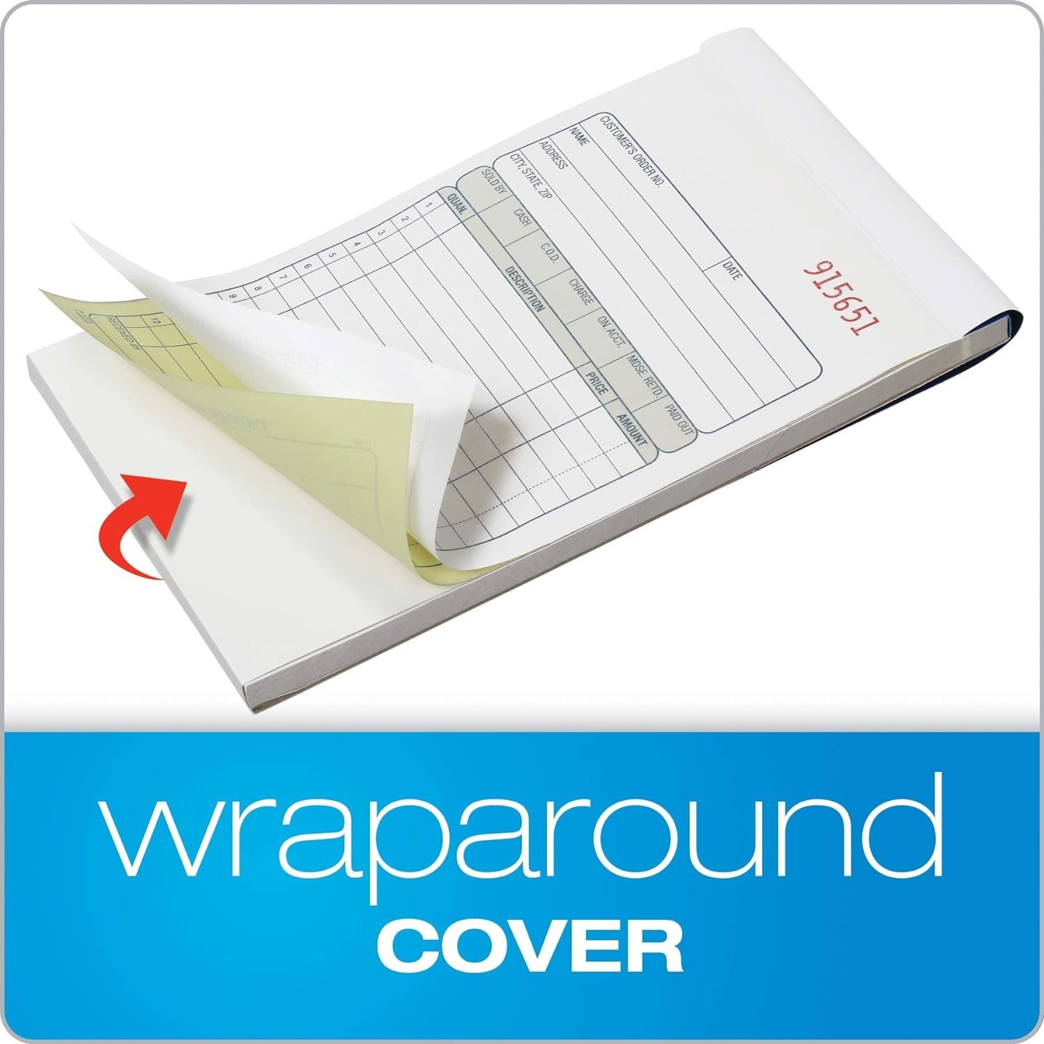 Compact 2-Part Carbonless Sales Order Books with Wraparound Covers – 3 Book Set
