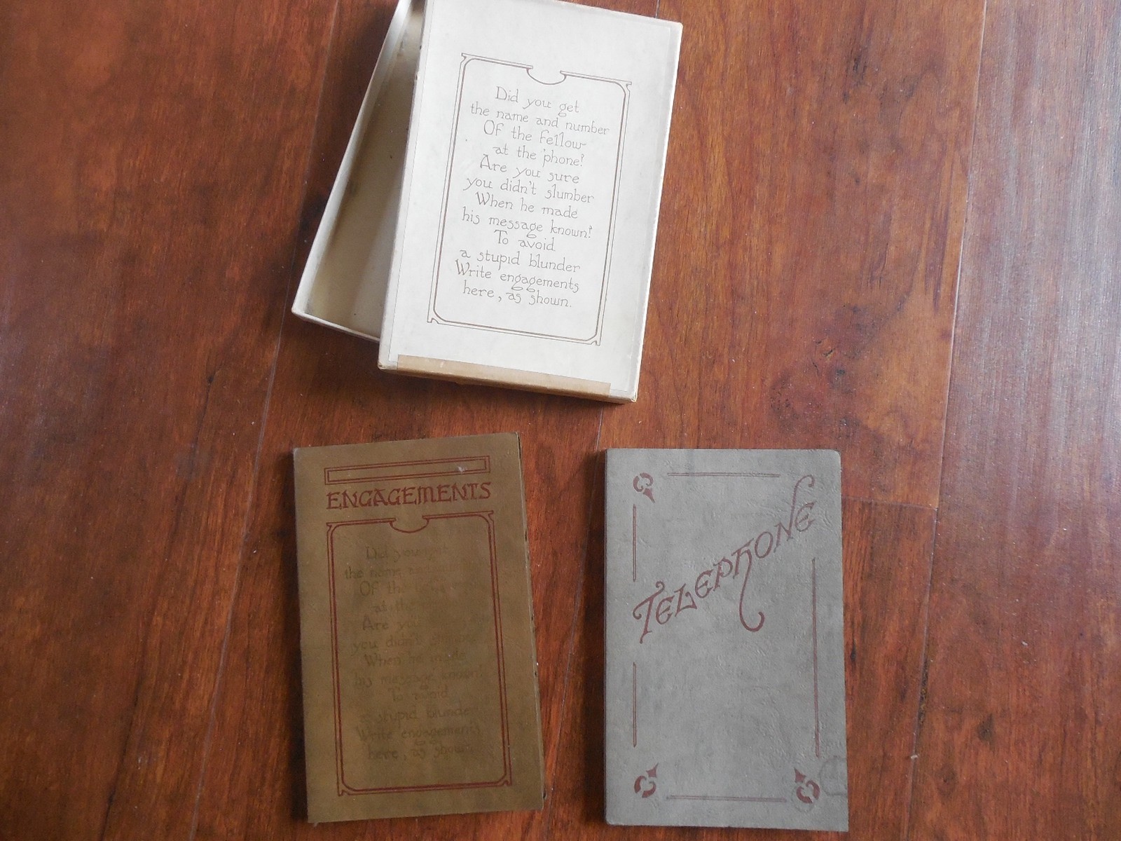 Vintage 1920’s James Memory Joggers TELEPHONE MESSAGE BOOK & ENGAGEMENT BOOK