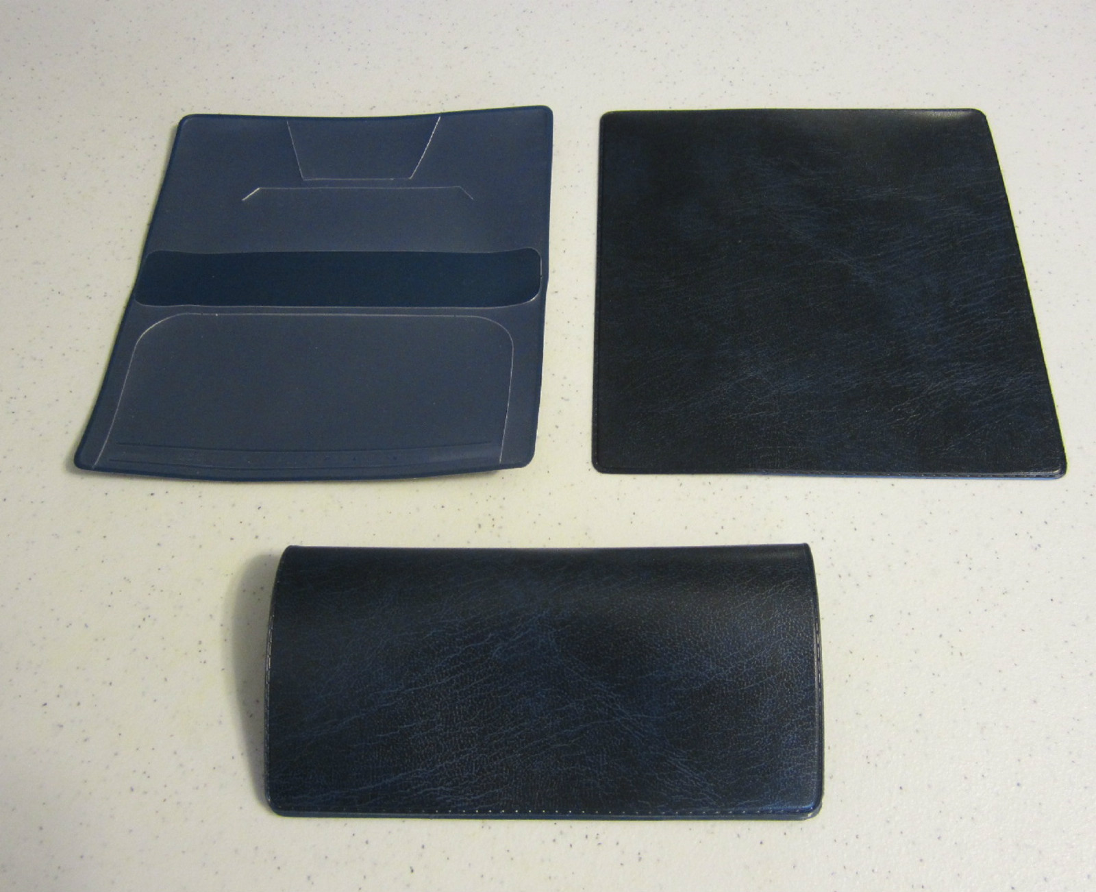 1 NAVY BLUE MARBLE VINYL CHECK BOOK COVER & 6 CHECKBOOK TRANSACTION REGISTERS