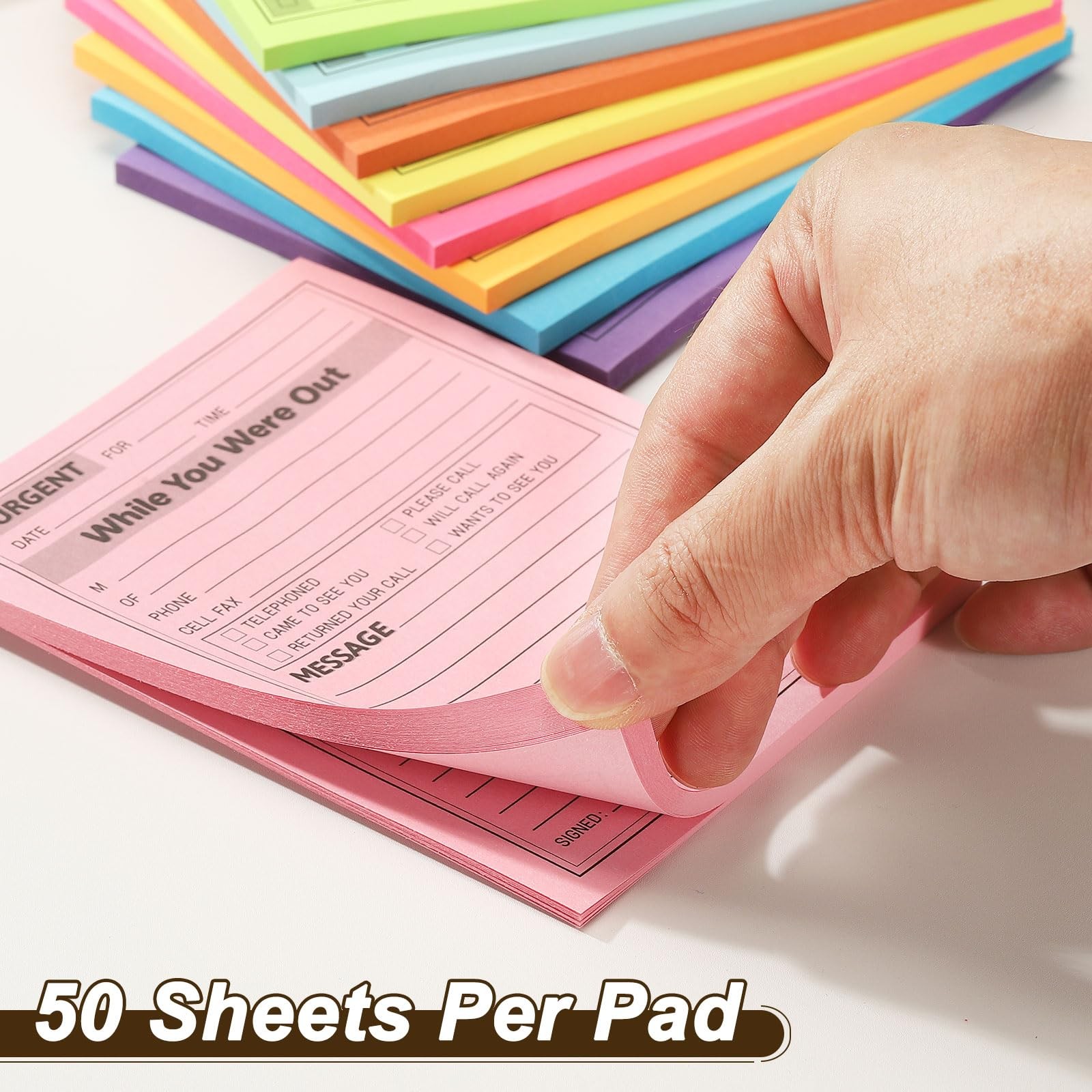 PATIKIL 6 Pack While You were Out Message Pad, 4.25 x 5.5 Sticky Notes Blue