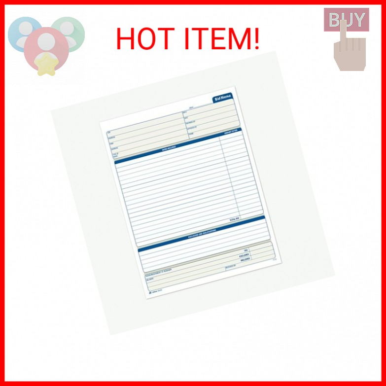 Adams Bid Memos, Business Forms, 8-3/8″ x 11-7/16″, White, 25 Sets Per Book (D81