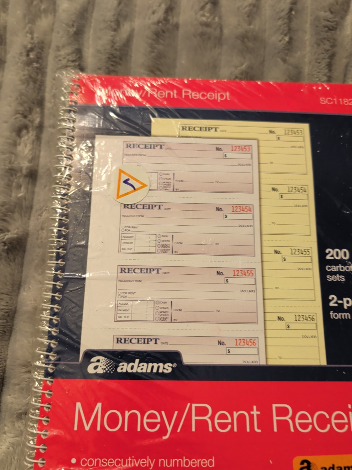 5 Pack Adams SC1182 Money/Rent Receipt Book 2-Part 200 Sets 7-5/8″ x 11″
