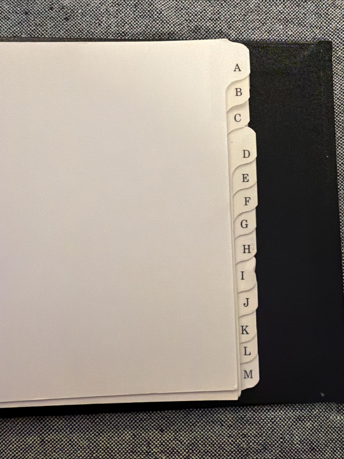Vintage Black Ledger Binder with Blank Ledger Pages and A-Z Tabs