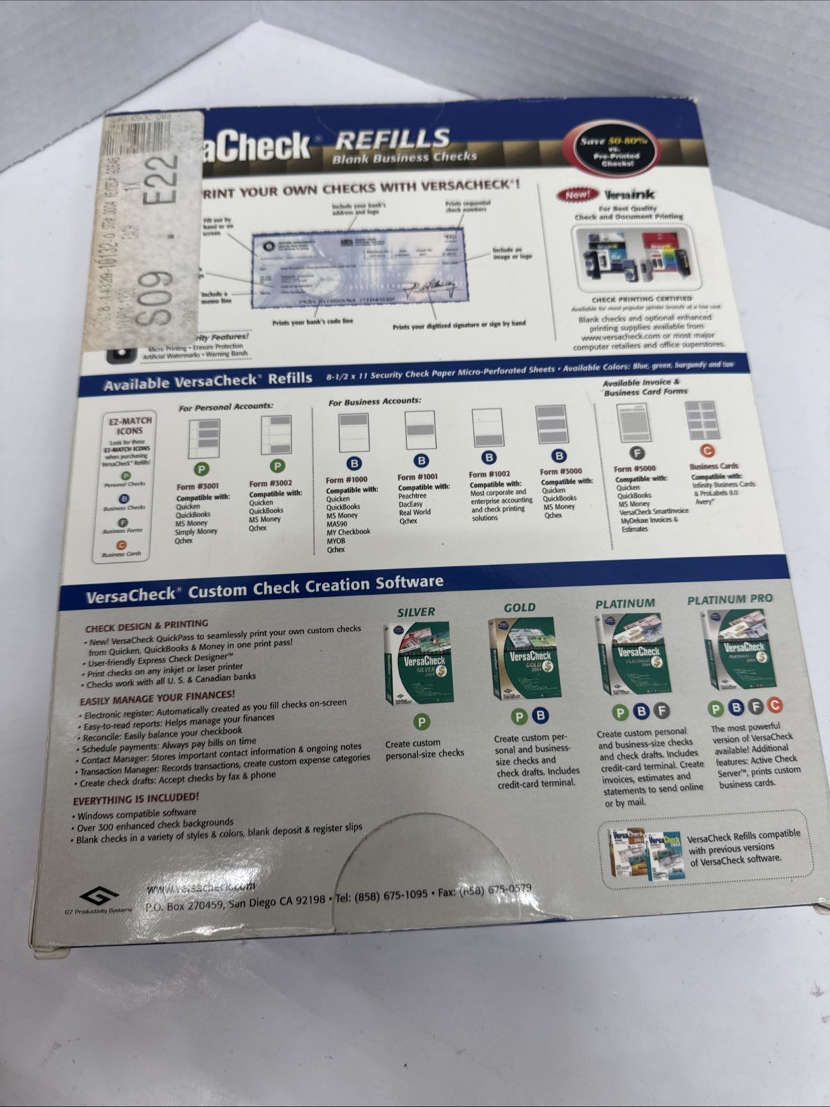 Versacheck Blank Business Checks 250 Refills Ez-match Icon. Burgundy Form#1000