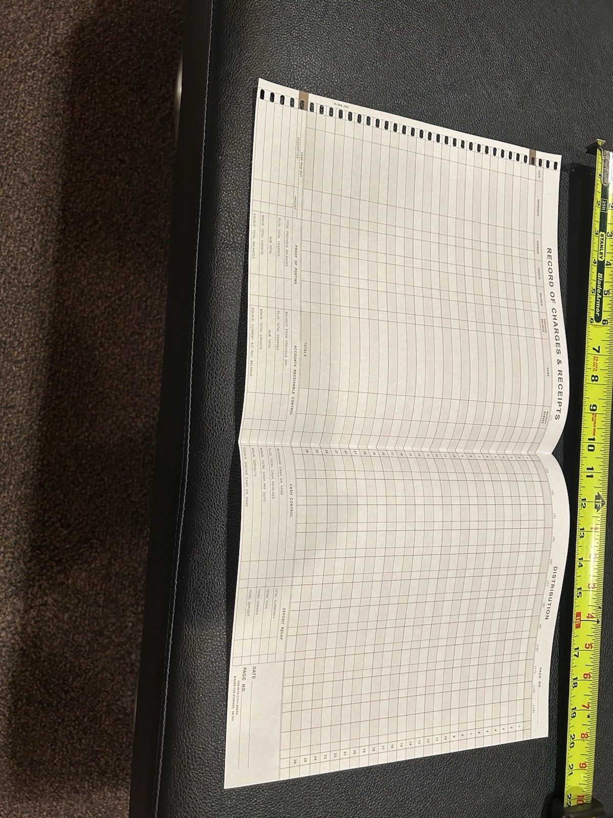 Accounting Journal ledger 50 ct Record of Charges & Receipts pegboard Pacesetter