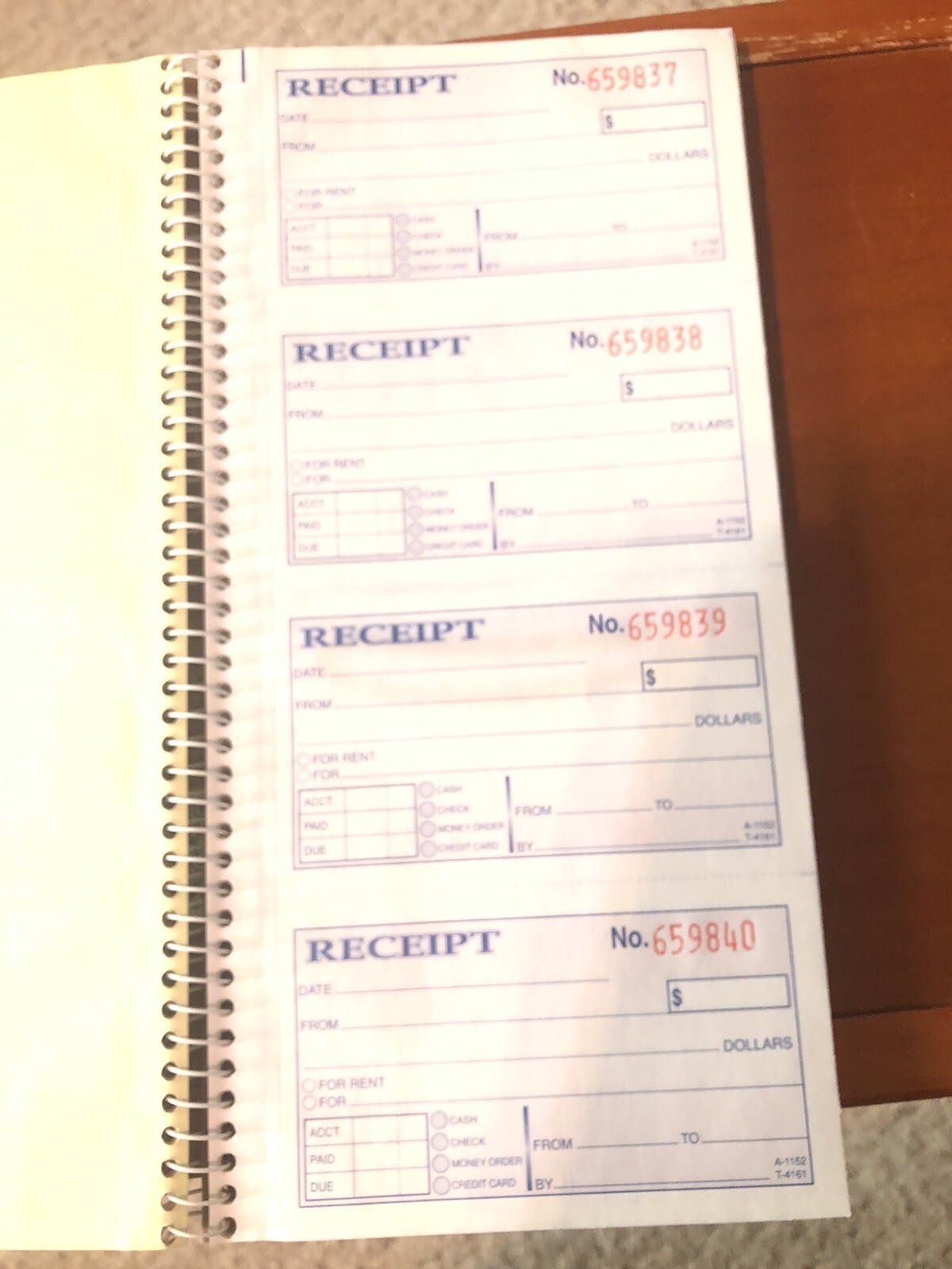 Tops Money Rent Receipt Book, 2 Part Carbonless, 7 5/8″ x 11″ Spiral 200 Sets