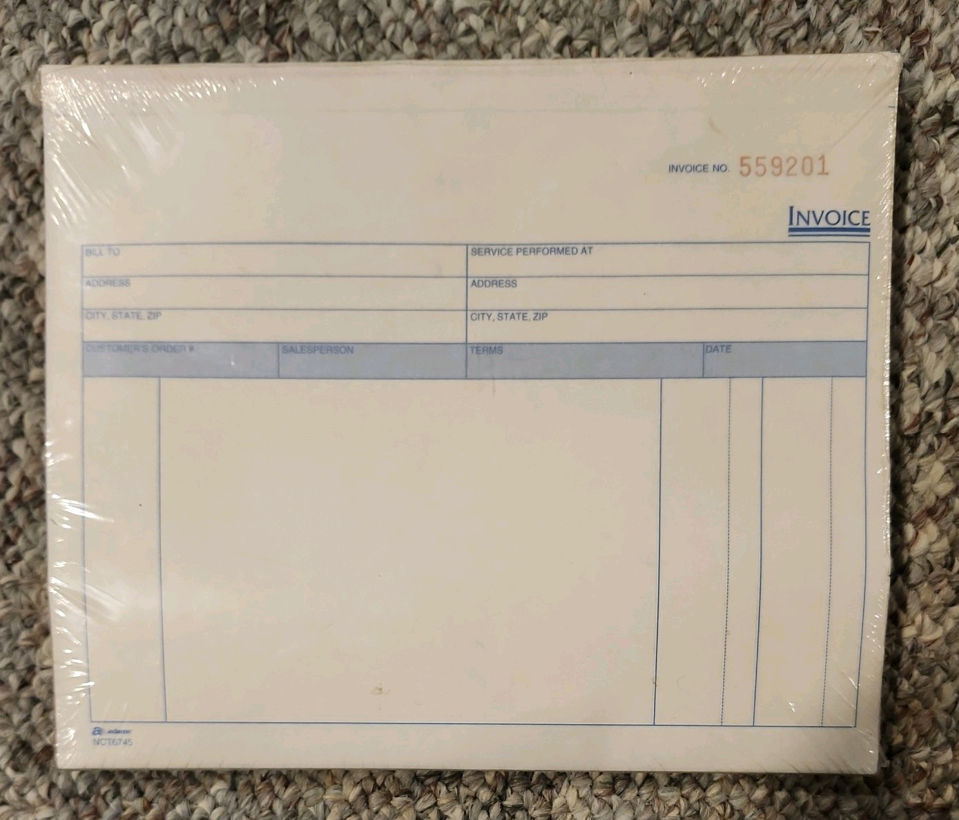 Adams Invoice for Services 3 Part Sets 7.44 X 8.5 Inches 50 Sets NCT8745