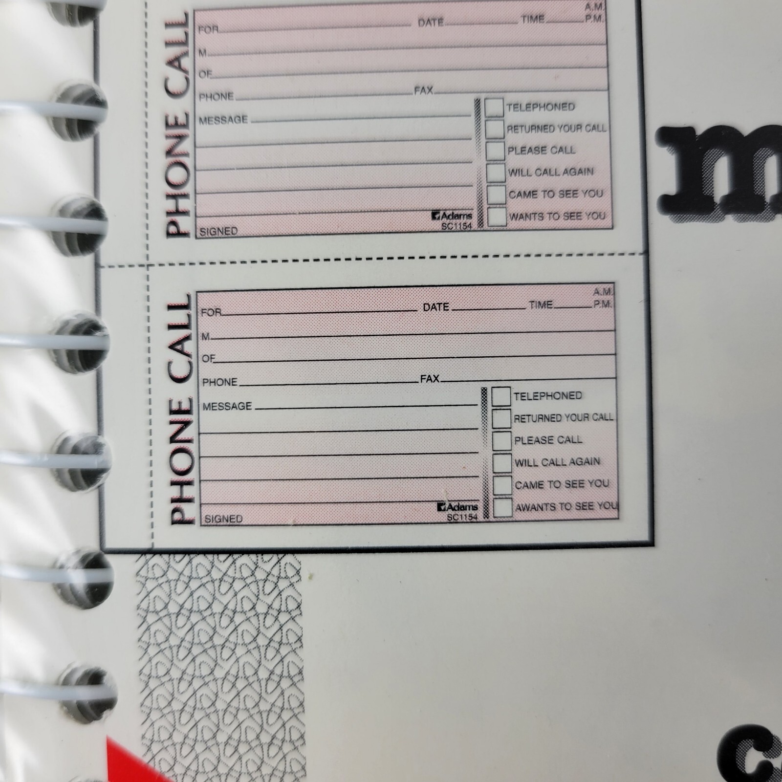 Spiral Bound Phone Message Book 5 1/2″ x 11″ 400 Sets Per Book (2/Pack)