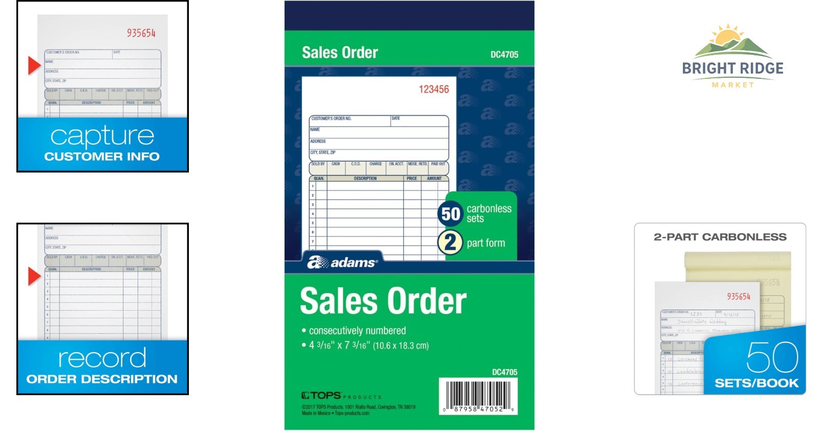 Compact Sales Order Book, Carbonless Paper, Professional Invoices for Businesses