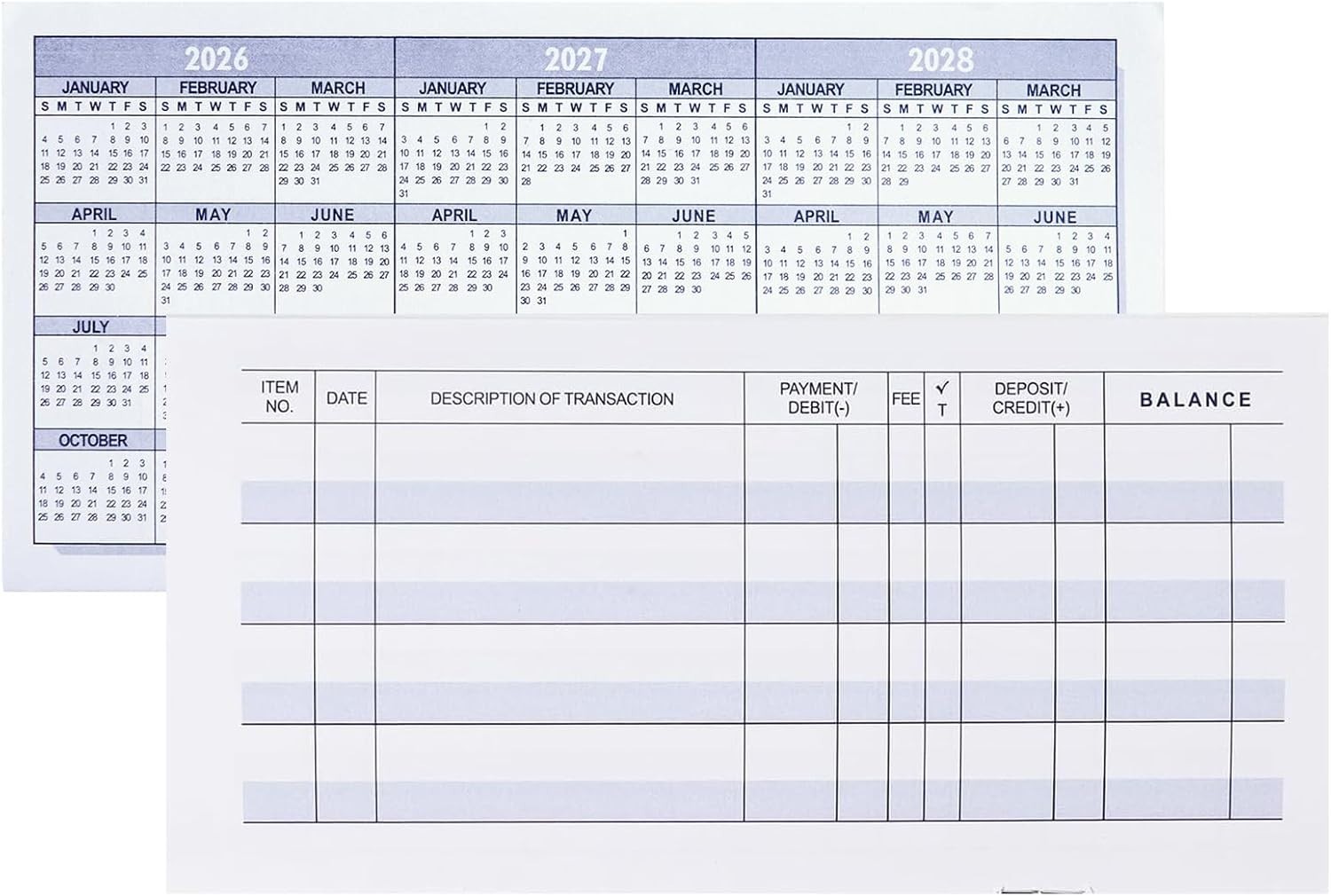 12 Pack Compact Check Registers with 17 Lines for Personal & Business Finances