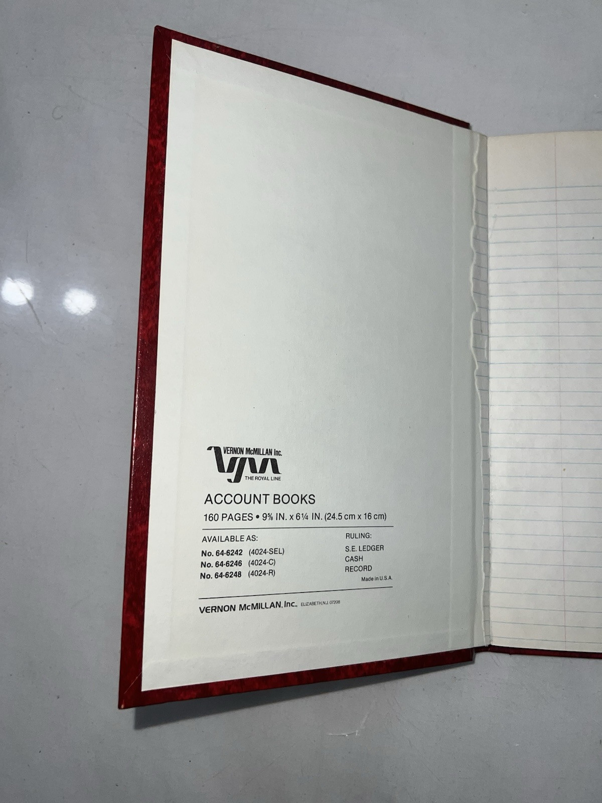 Vintage Record Book of Lined Pages Original Account Ledger Vernon 160 Pages READ