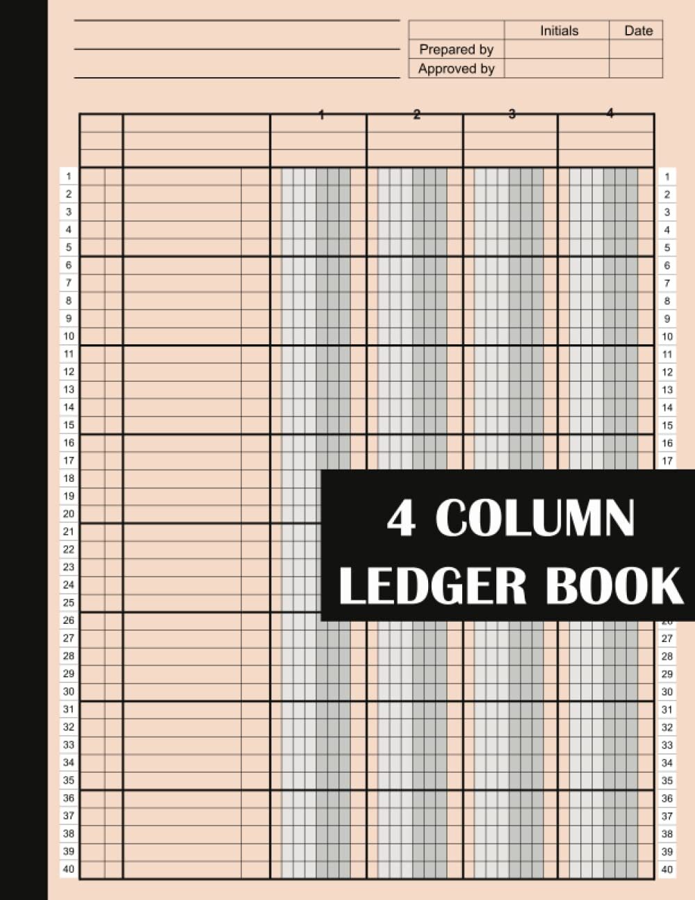 4 Column Ledger Book Accounting Checkbook Transaction Register