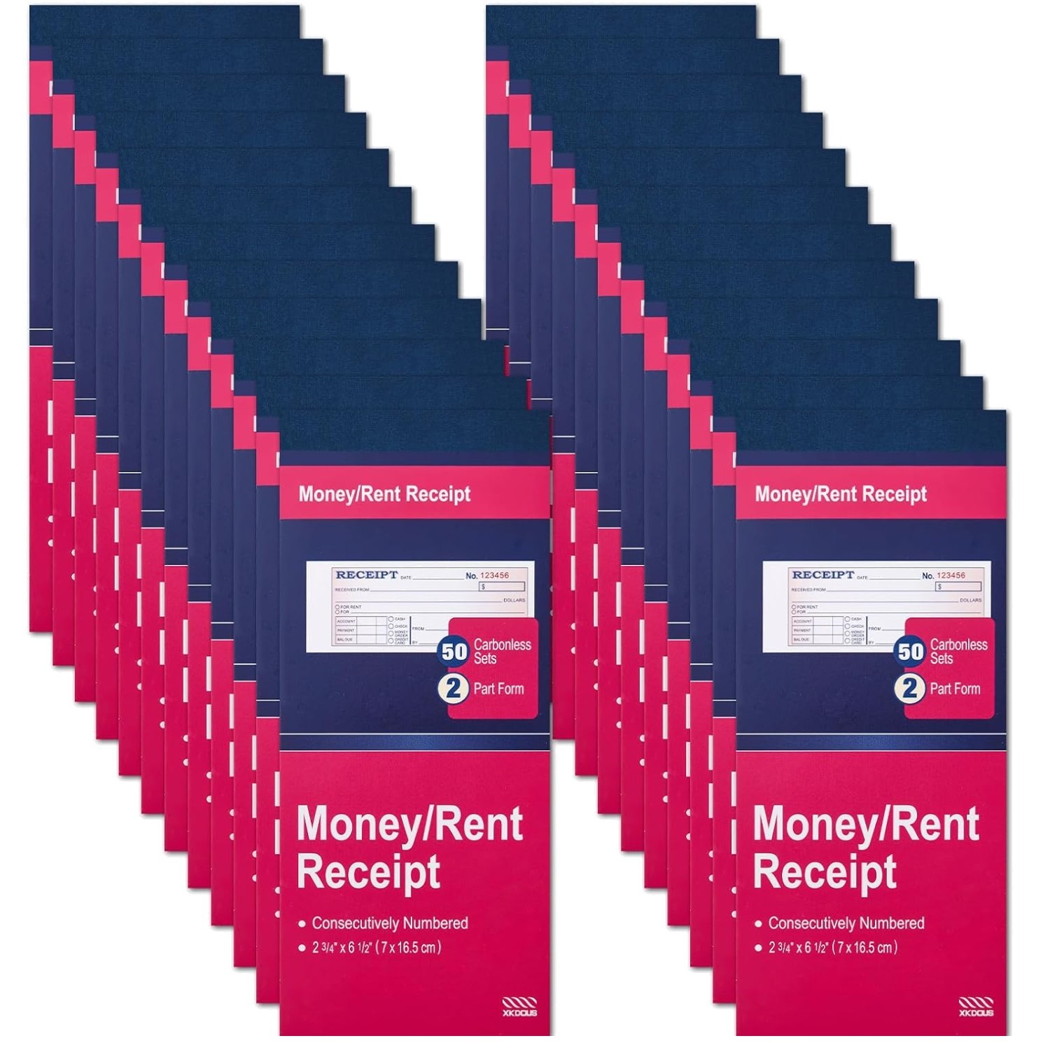 24 Pack Receipt Book with Carbon Copies, 2-3/4″ x 6-1/2″