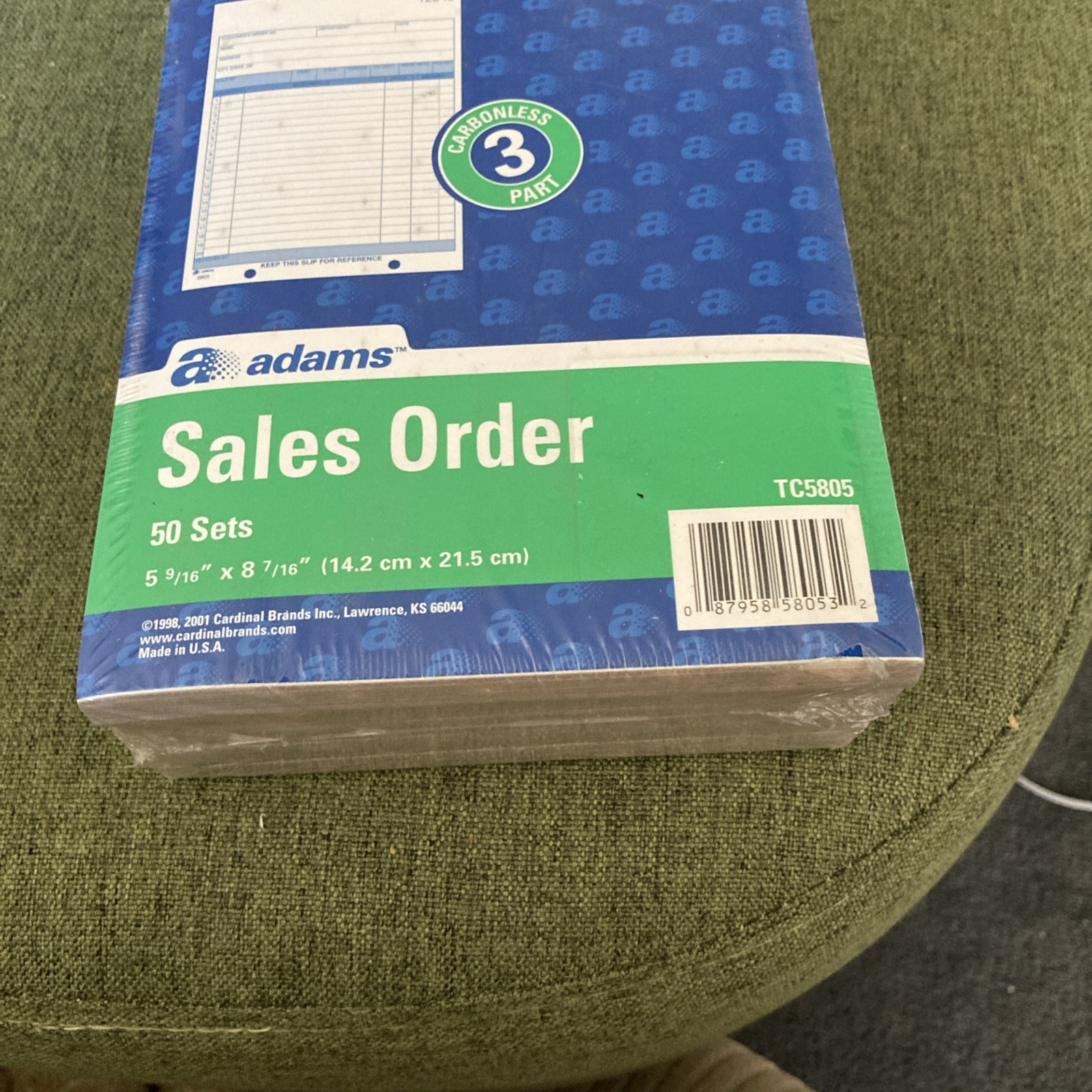 Sales Order Book, 5 booklets , 3Part, Carbonless, White/Canary/Pink,