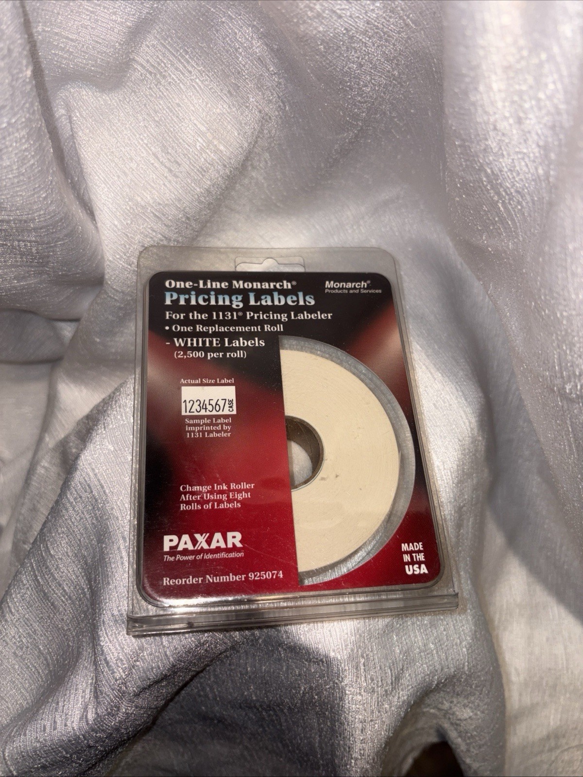 Monarch 1131 Pricing Labels 925074 1 Line White 2500 Roll – NEW