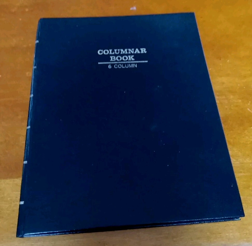 Mead Management Series Columnar Book 6 Columns BLACK Hard Cover USED Blank 64868