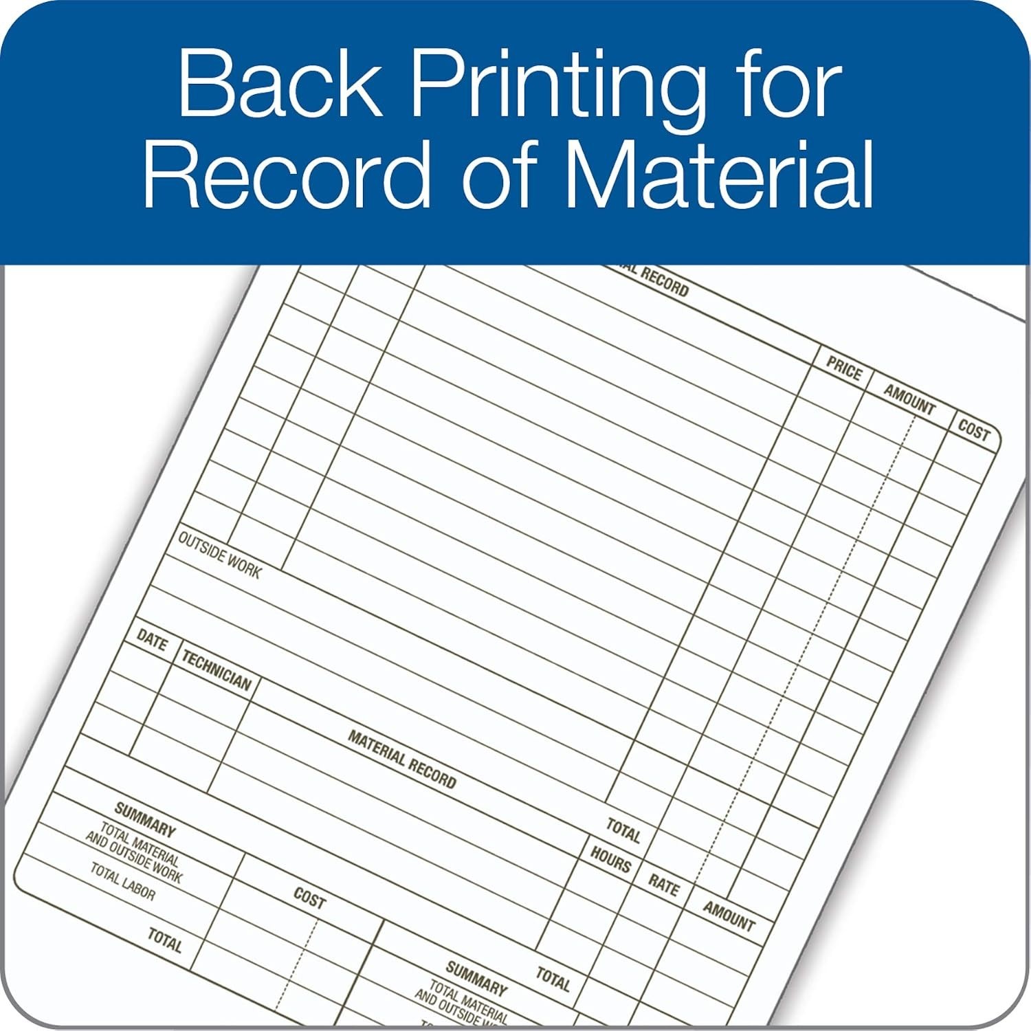 Streamlined Carbonless Job Work Order Books | 33 Sets, Professional Appearance