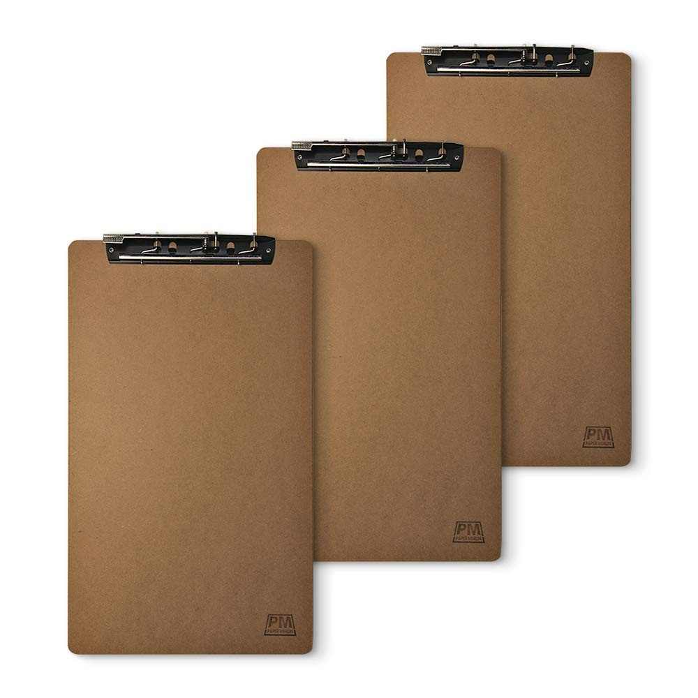Paper Merlin Ledger Clipboards 19” x 11” – MDF 11×17 Pack of 3, Brown, Wood