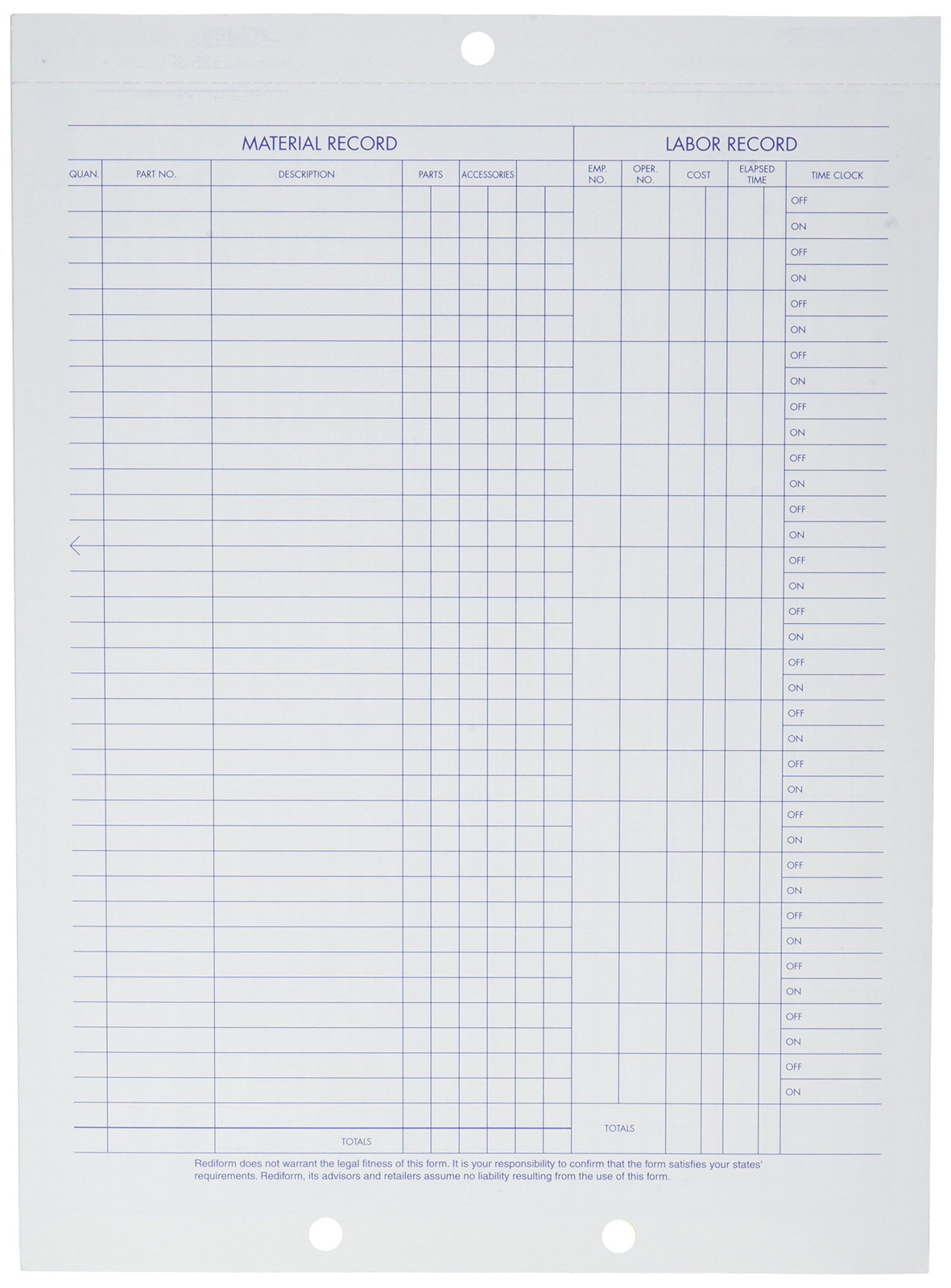 Rediform Auto Repair Polypack, Carbonless 8.5″ x 11.625″, White/Yellow/Pink