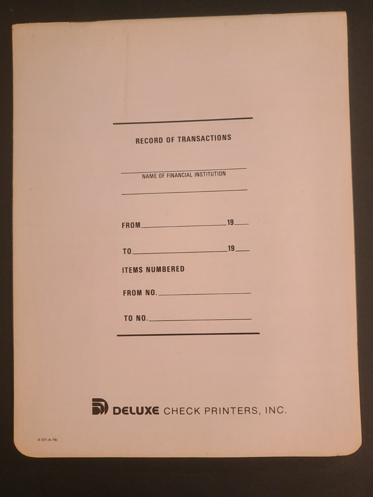 VTG Checking Account Ledger Payment Record Notebook / Check Disbursement Log (B)