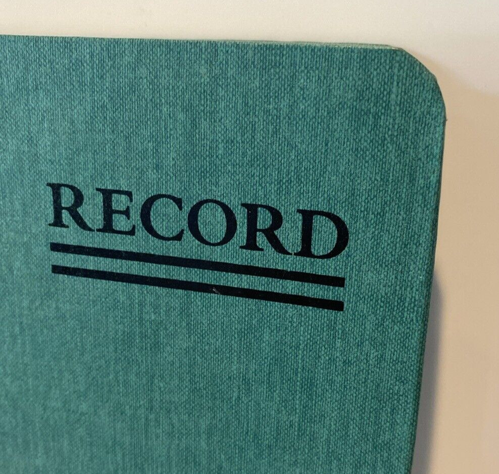 Vtg National Brand 56-521 Record Book, Rounded Corners, 9-5/8 x 6-1/4″, 200 pg