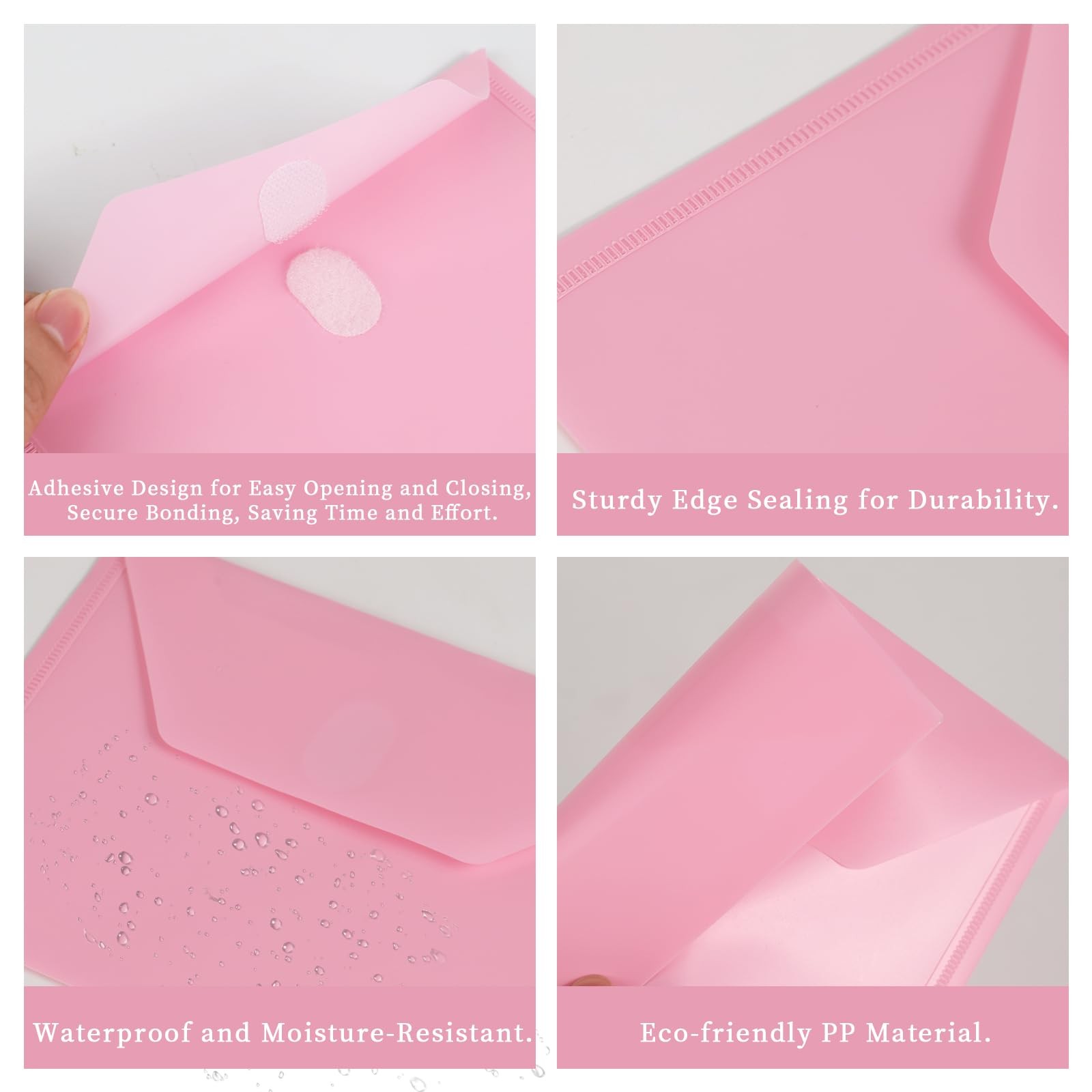 MultiBey 10-Pack Aesthetic Plastic Envelopes with Magic A5, Multi-colored