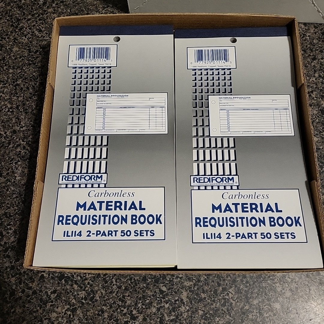 VINTAGE! REDIFORM Material Requisition Book, Two-Part Carbonless, 50-Set Book