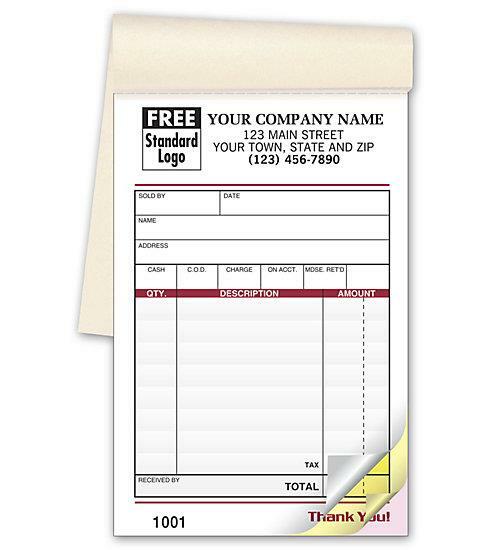 Sales Book, Small Image / 3.375″ x 5.125″ / NEBS Deluxe 2540