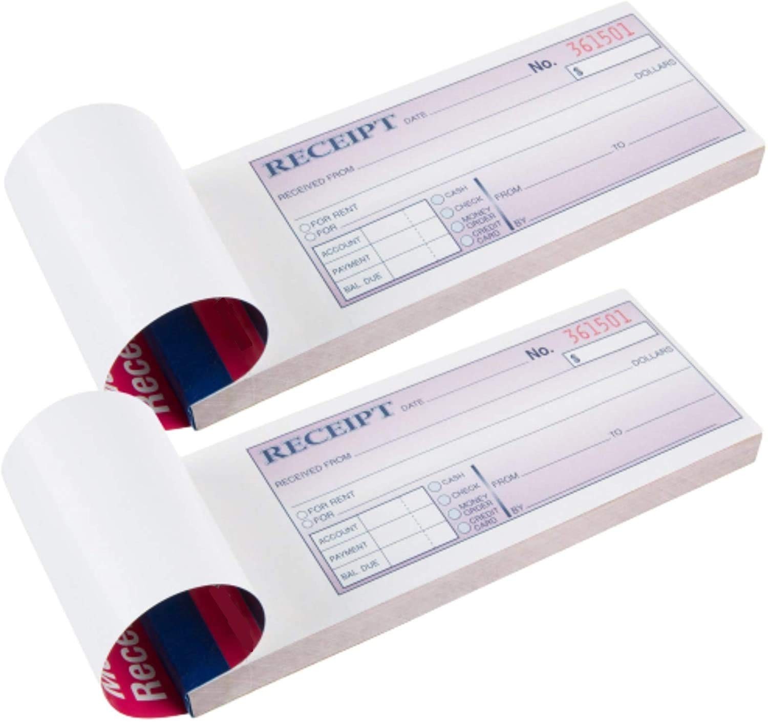 Money and Rent Receipt, 2-3/4 x 7-3/16 Inches, 3-Parts, Carbonless, White/Can…