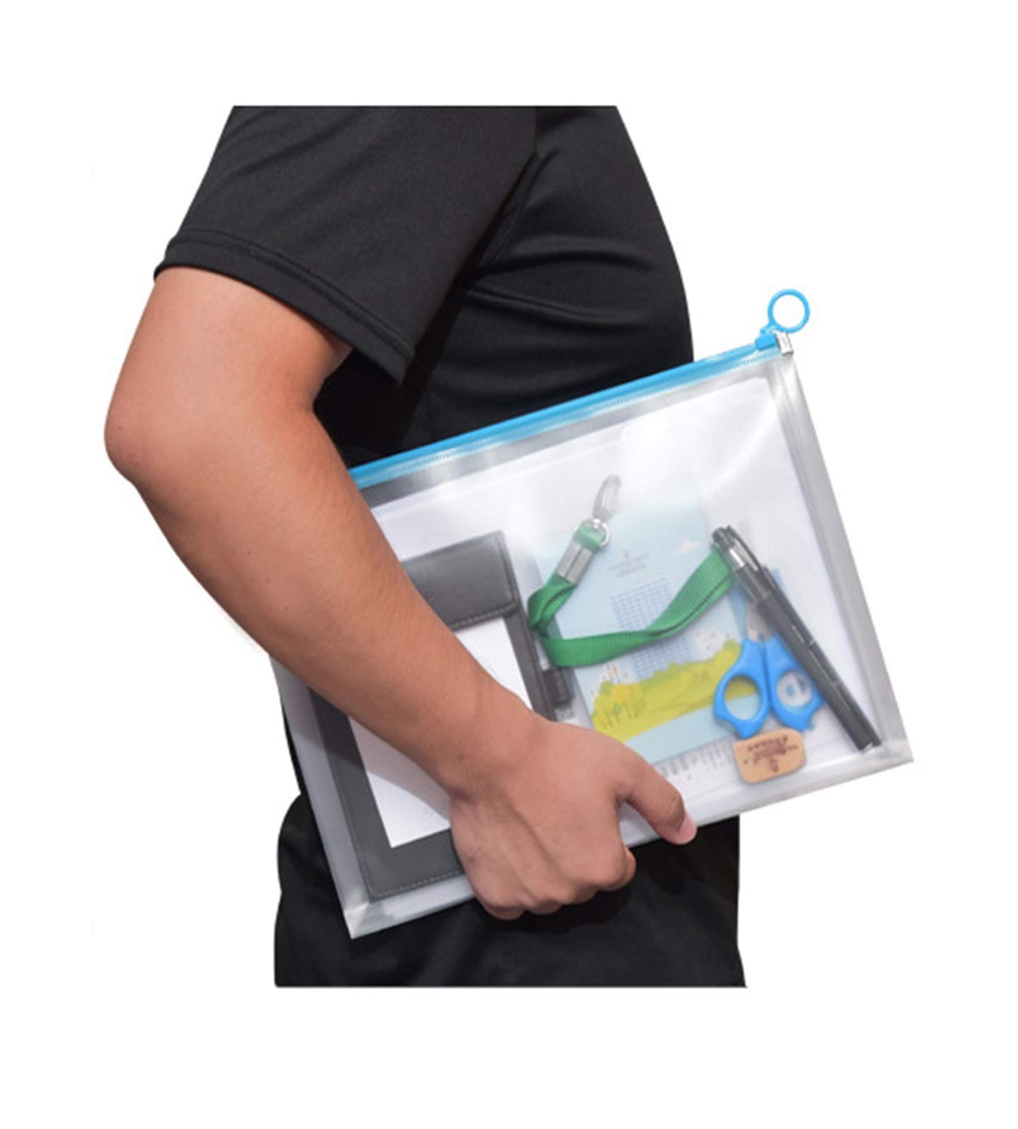 YESSART 9×12 Clear Zip Plastic Envelopes File Document Paper Holder 12 Pack