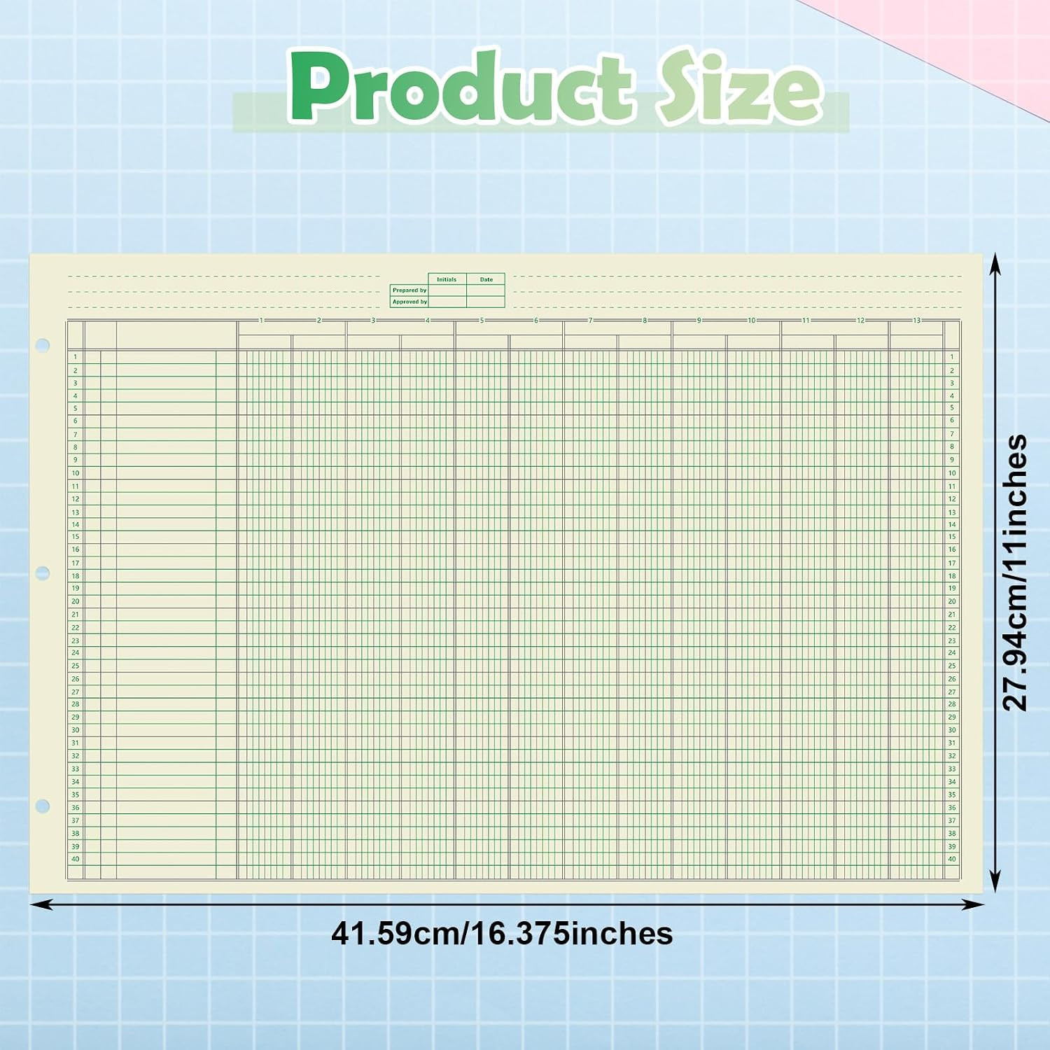 Fulmoon 5 Pack 250 Sheets Ledger Paper Accounting Columnar Pads 3 Hole Analysis
