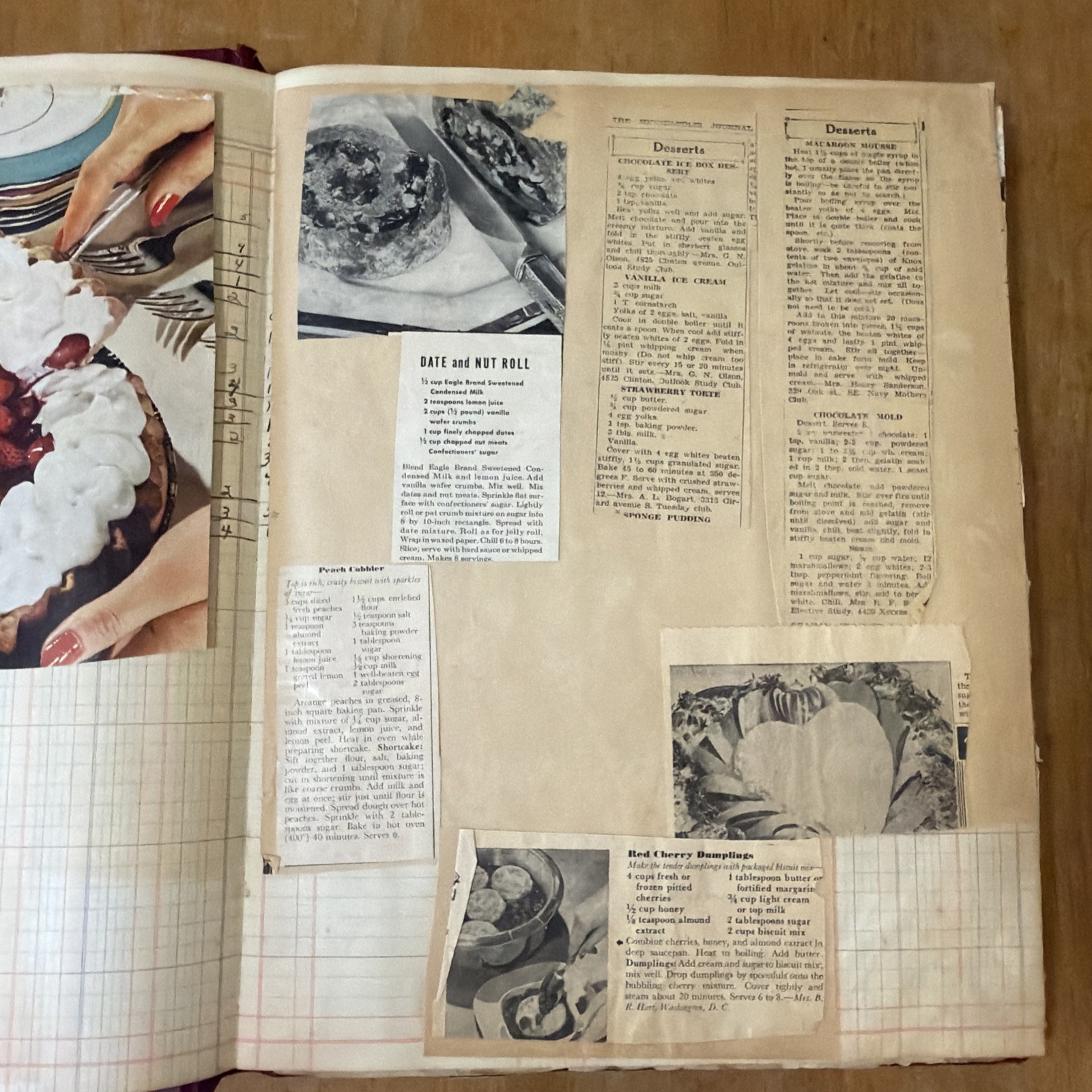 Vintage Boorum&Pease Columnar Accounting Book 12 Column Includes Vintage Recipes