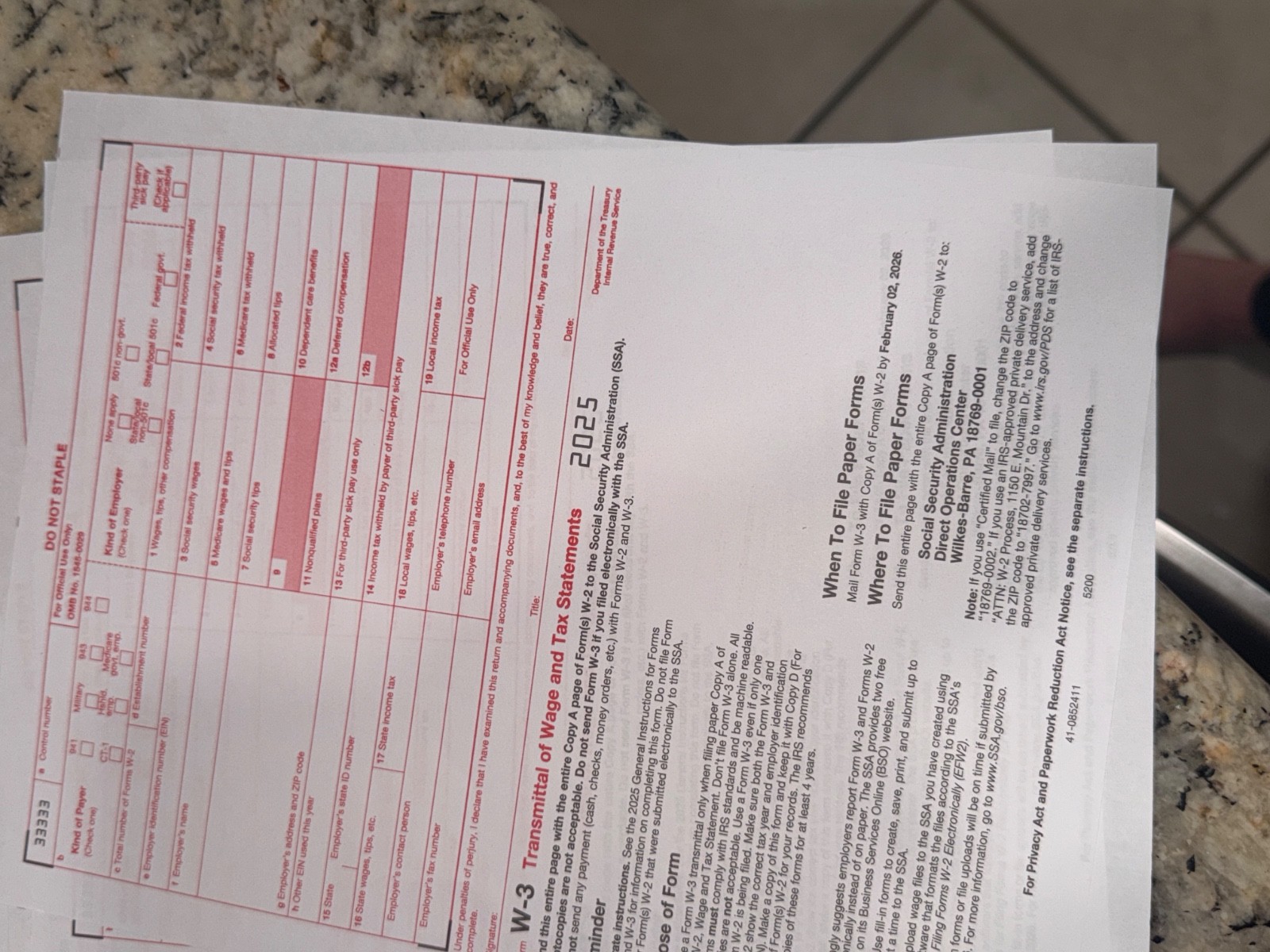 2025 W-2 4-Part Laser Tax Forms Kit + 3 W-3 Transmittals | 25 Employees | IRS ✔️