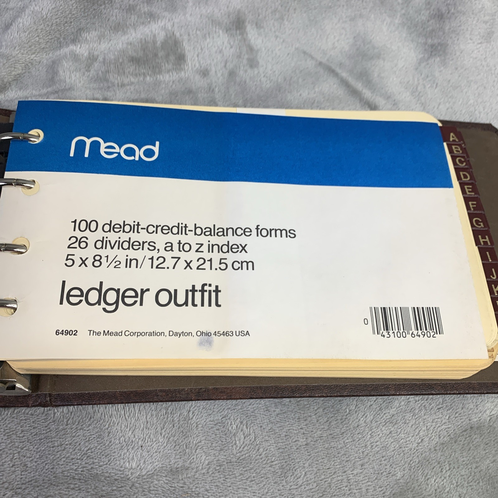 VTG Mead Debit-Credit-Balance Forms Ledger Outfit 26 Dividers A-Z Index Brown