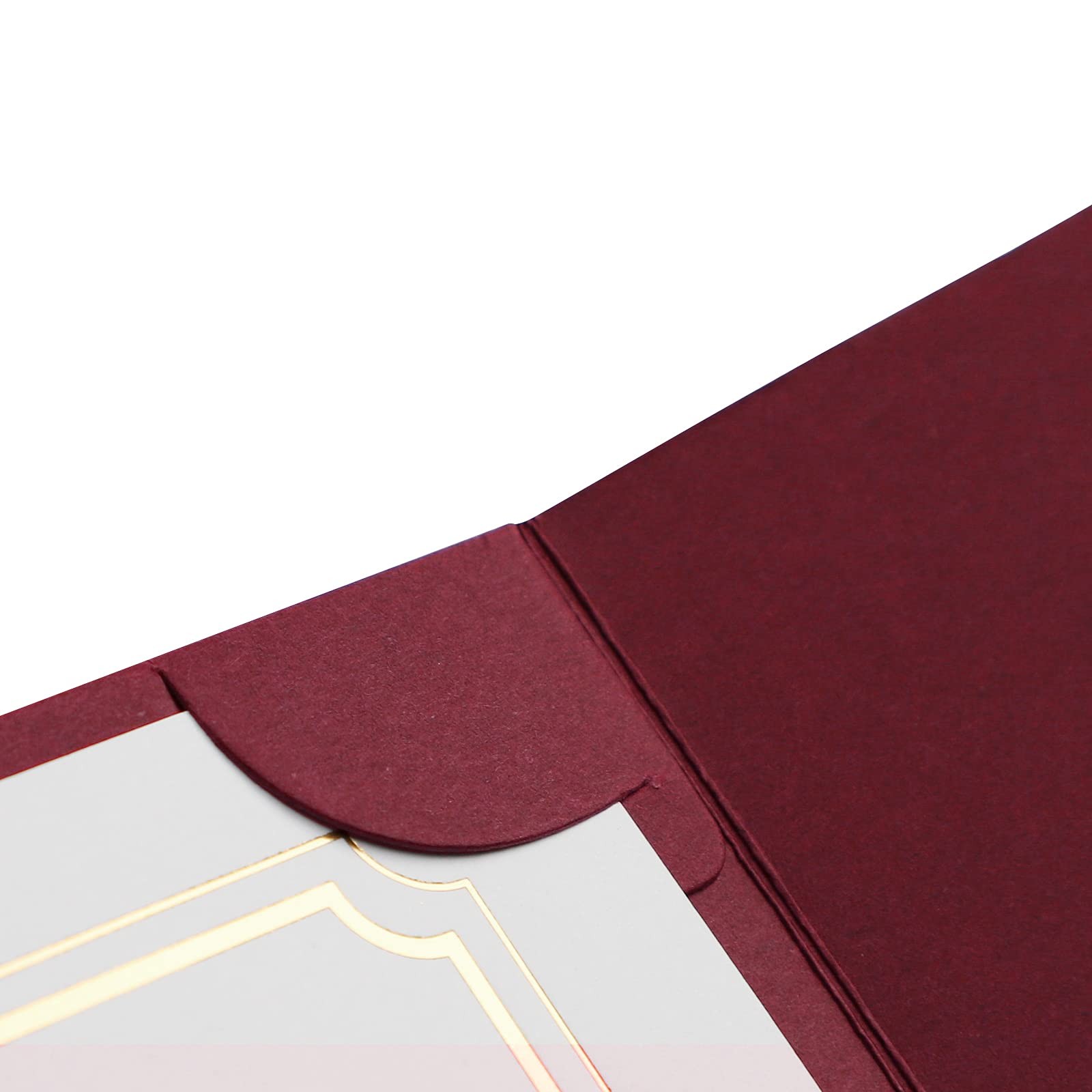 5Pack Tri Fold Certificate Holders for A4 Letter 12×8.6in, Wine Red