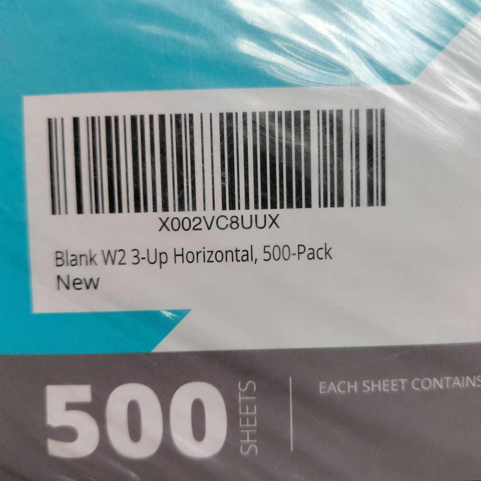 New Blue Summit Blank W-2 3-UP Tax Forms 500 Employee Sets Perforated Side