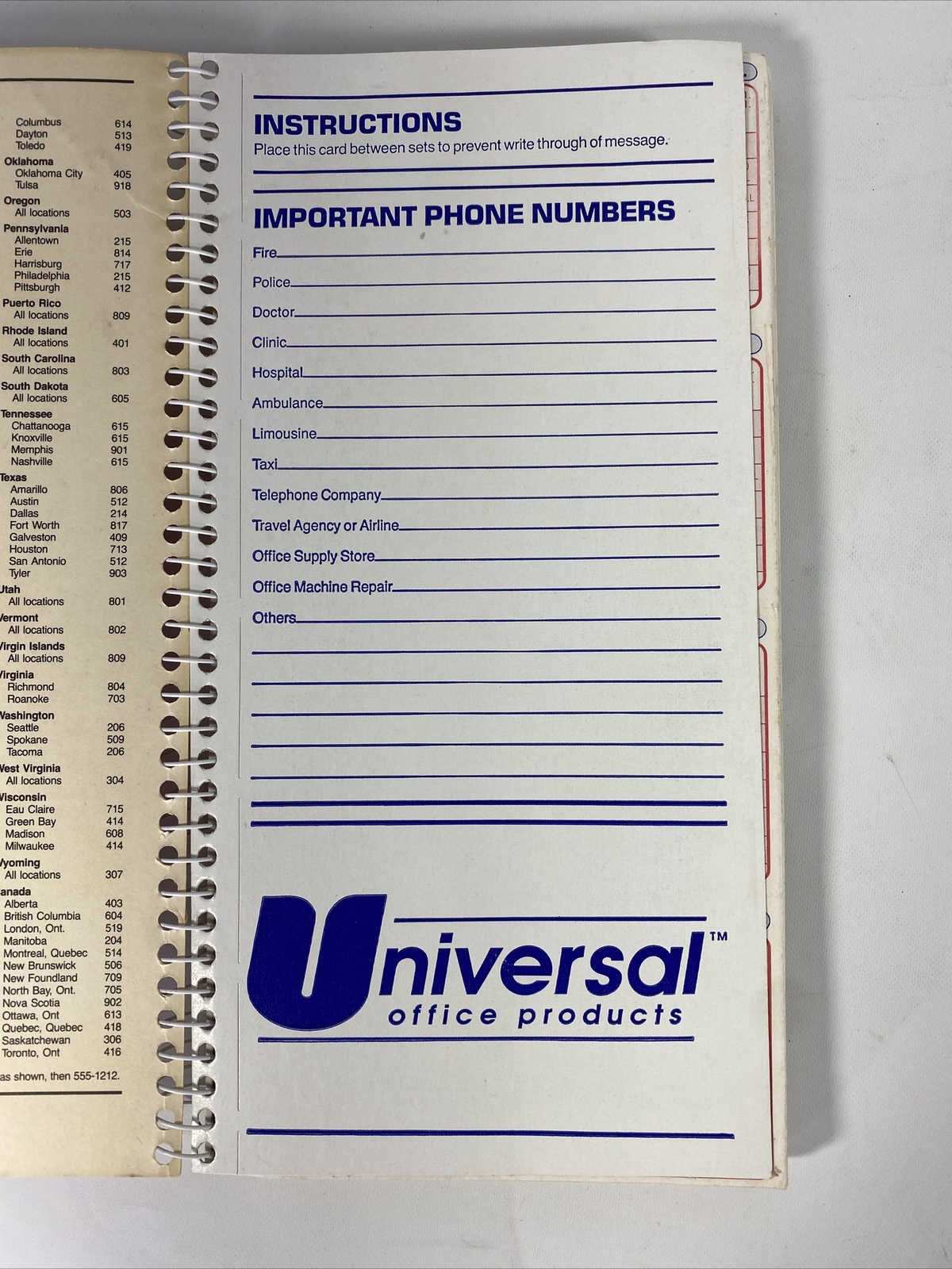 Universal Phone Message Books, 2 3/4 x 5, 2-Part Carbonless-400 Sets “UNV48003”