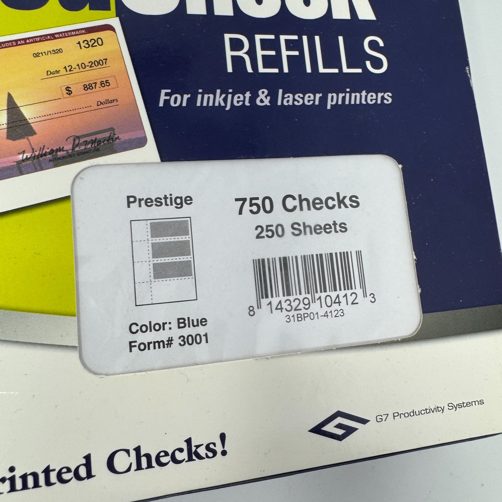 VersaCheck Security Wallet Check Refill 750 Standard Checks 250 LOT OF TWO