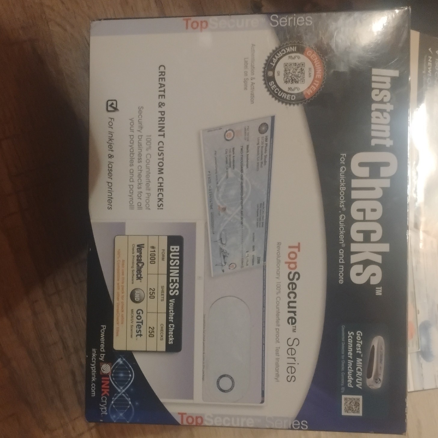 VersaCheck TopSecure Series Business Voucher Checks Form #1000 250 Sheets